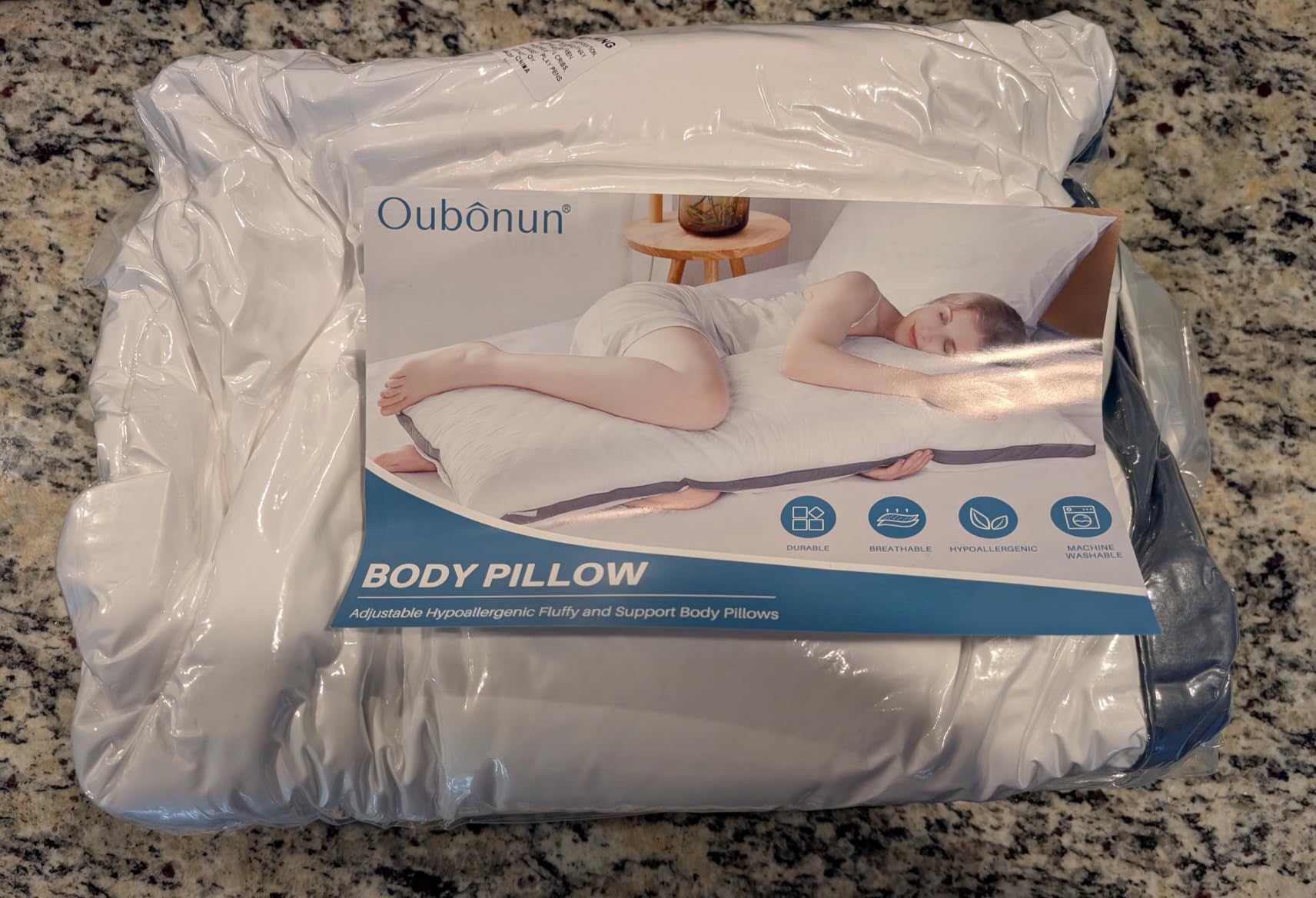 Oubonun Full Body Pillow for Side Sleeper, Adjustable Firm Long Bed Pillow customer photo 2