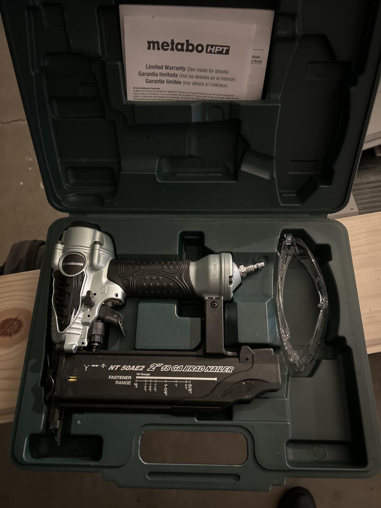 Metabo HPT Brad Nailer, Pneumatic 18 Gauge Adjustable Depth, NT50AE2 | Fires 5/8 in to 2 in Nails, Finish Trim Work, Furniture Building, Lightweight Design, Precision Fastening customer photo 2