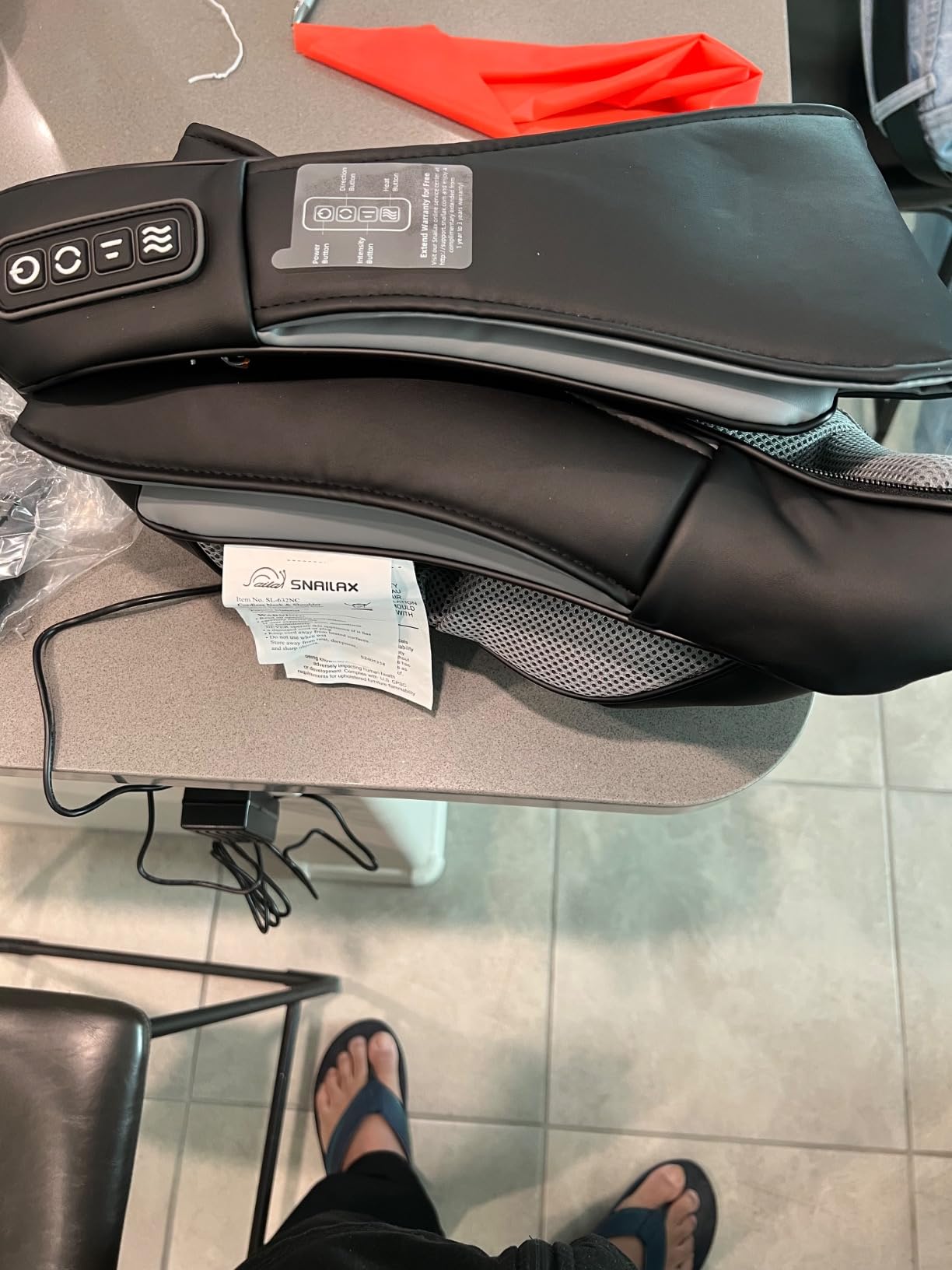 Snailax Cordless Shiatsu Neck and Shoulder Massager with Heat | 8 Kneading Nodes, 2 Intensities, 70-80 Min Cordless Use, Rechargeable, FSA Eligible Neck, Back & Shoulders, Timer, Gift customer photo 1