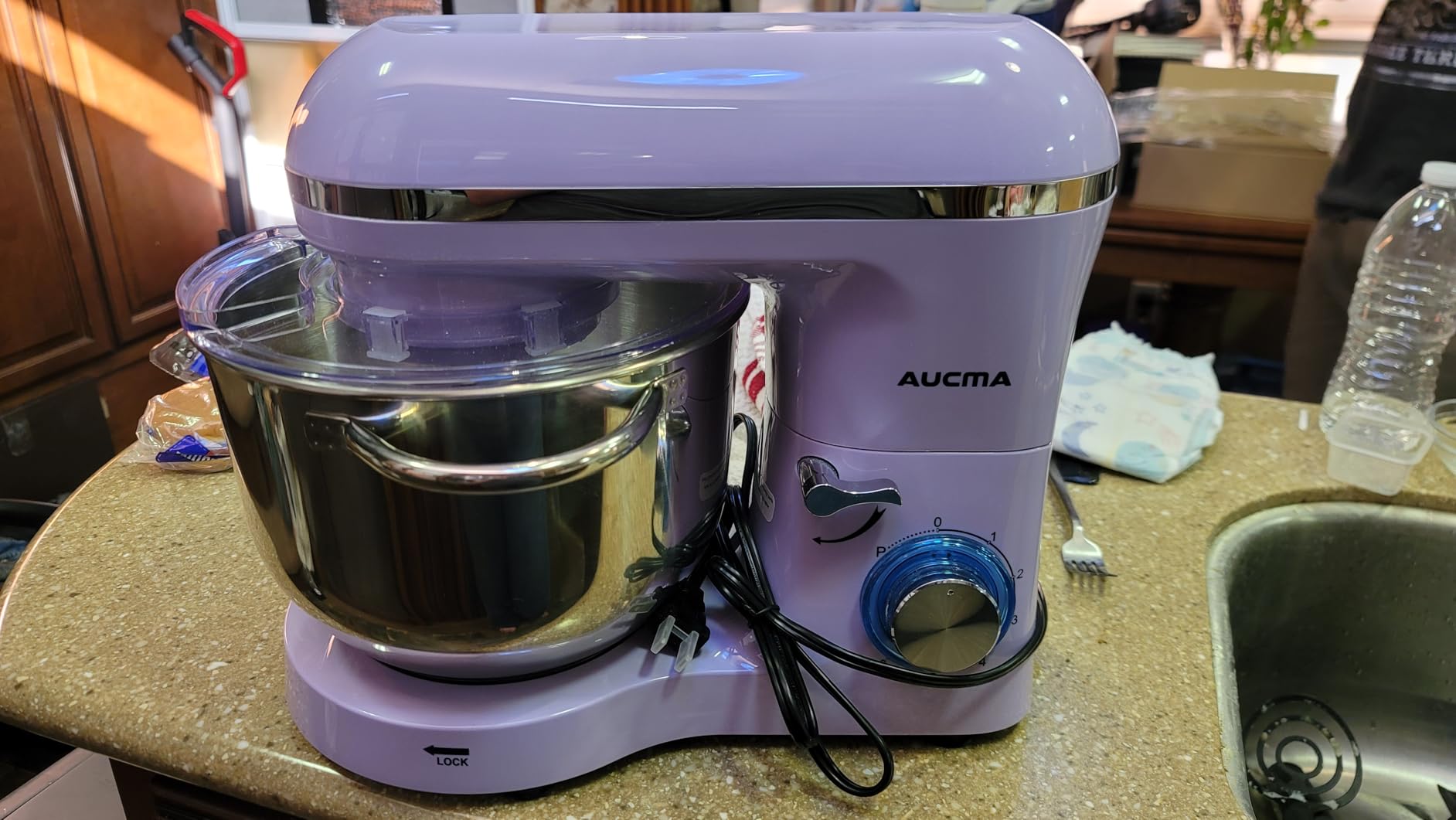 Aucma Stand Mixer,6.5-QT 660W 6-Speed Tilt-Head Food Mixer, Kitchen Electric Mixer with Dough Hook, Wire Whip & Beater (Silver, 6.5QT) customer photo 2
