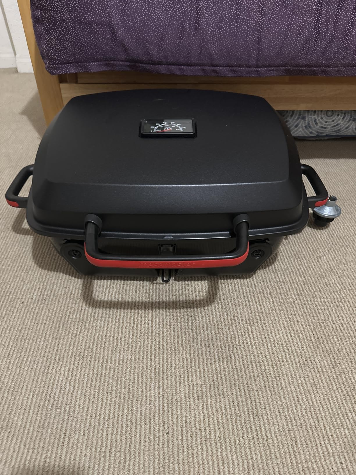 Megamaster Tabletop 1 Burner Gas Grill, Foldable Legs with Warming Rack | Offers 11000 BTU, Built-In Thermometer, Push Ignition, 360 Sq In Cooking Space, Uses 1 Lb Propane, For Camping & Tailgating customer photo 1