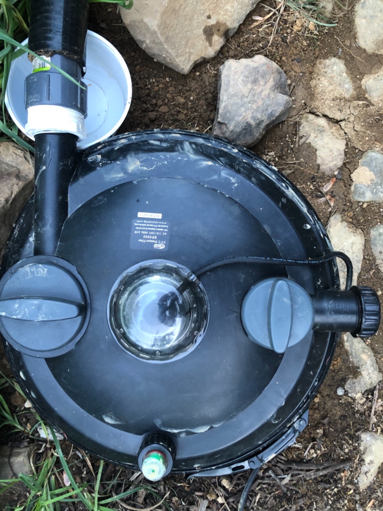 4000 Gal Pressure Filter with 24W UV Clarifier | For ponds up to 4000 gal, Bio Ball filtration, 24W UV clarifier, backwash indicator, buryable housing customer photo 1