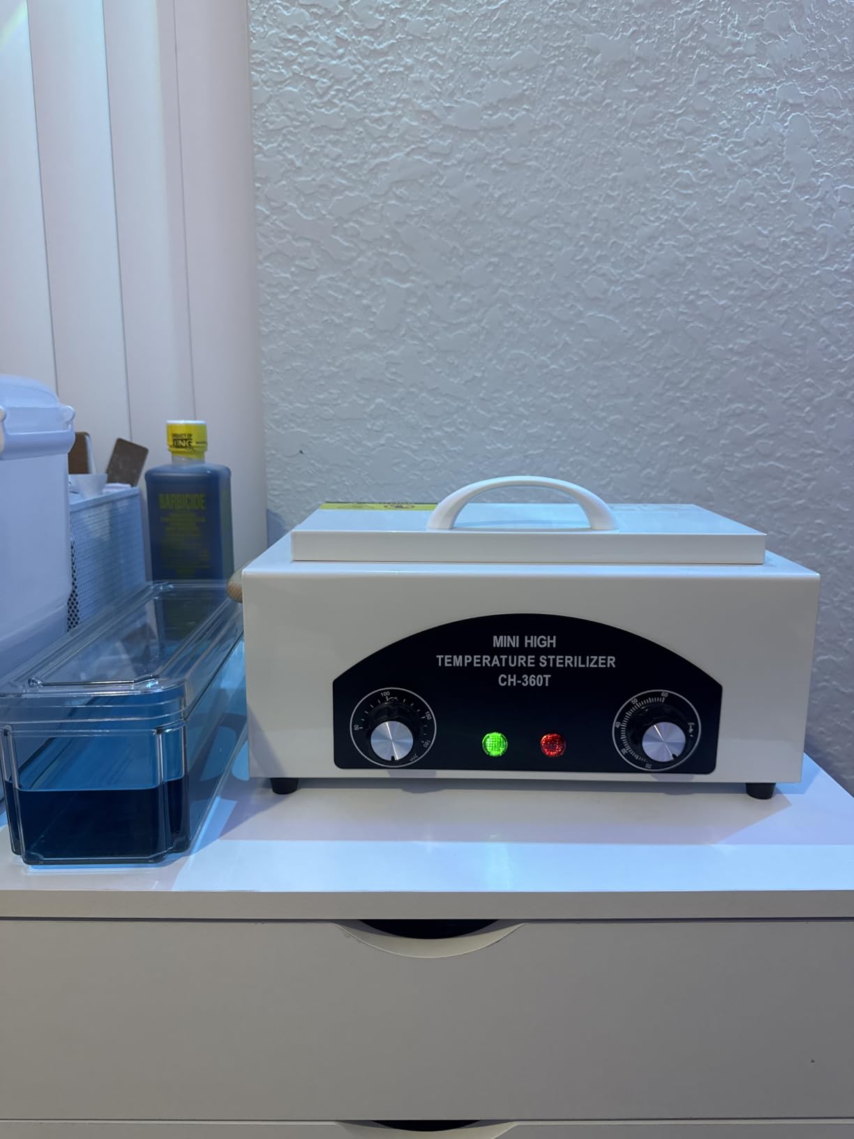 High Temperature Sterilizer Autoclave Machine 110V 300W Nail Tool Sterilizer Dry Heat Sterilizer Dental Tool Sterilizer esterilizador de manicura 1.5L Salon Equipment for Metal Tools with Handle customer photo 1