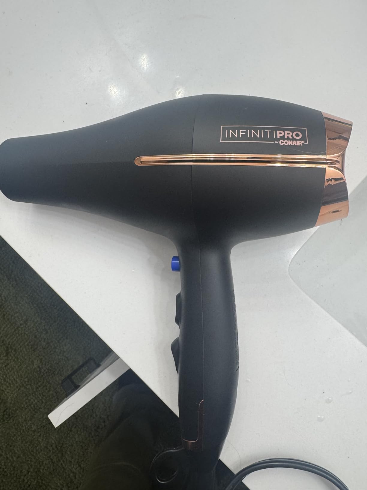 InfinitiPRO Hair Dryer with Diffuser & Concentrator, 1875W, Black | Ceramic blow dryer for all hair types with no-slip grip, multiple heat/speed settings, and a 6-foot cord for flexible styling customer photo 2