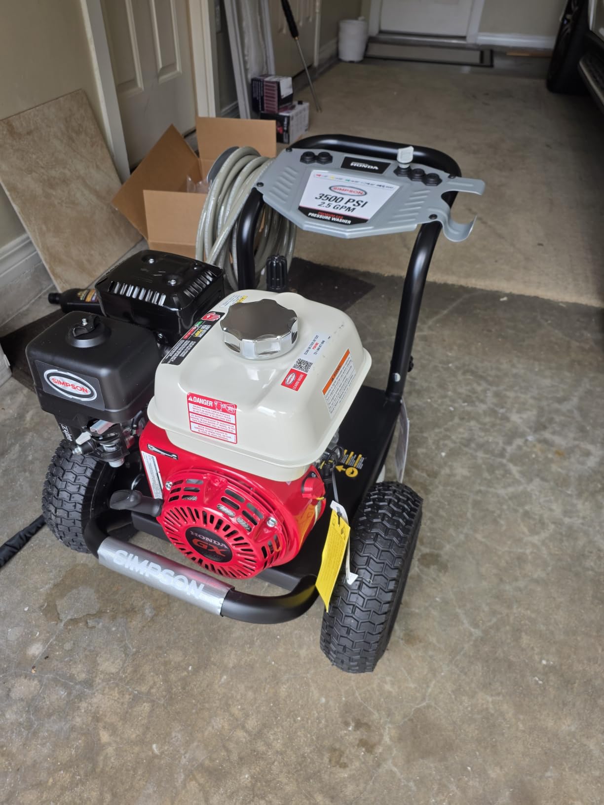 Simpson PowerShot 3500 PSI Gas Pressure Washer, 2.5 GPM, Honda GX200 Engine | AAA Triplex Pump, 25' MorFlex Hose, 5 Nozzles, Steel Frame customer photo 1