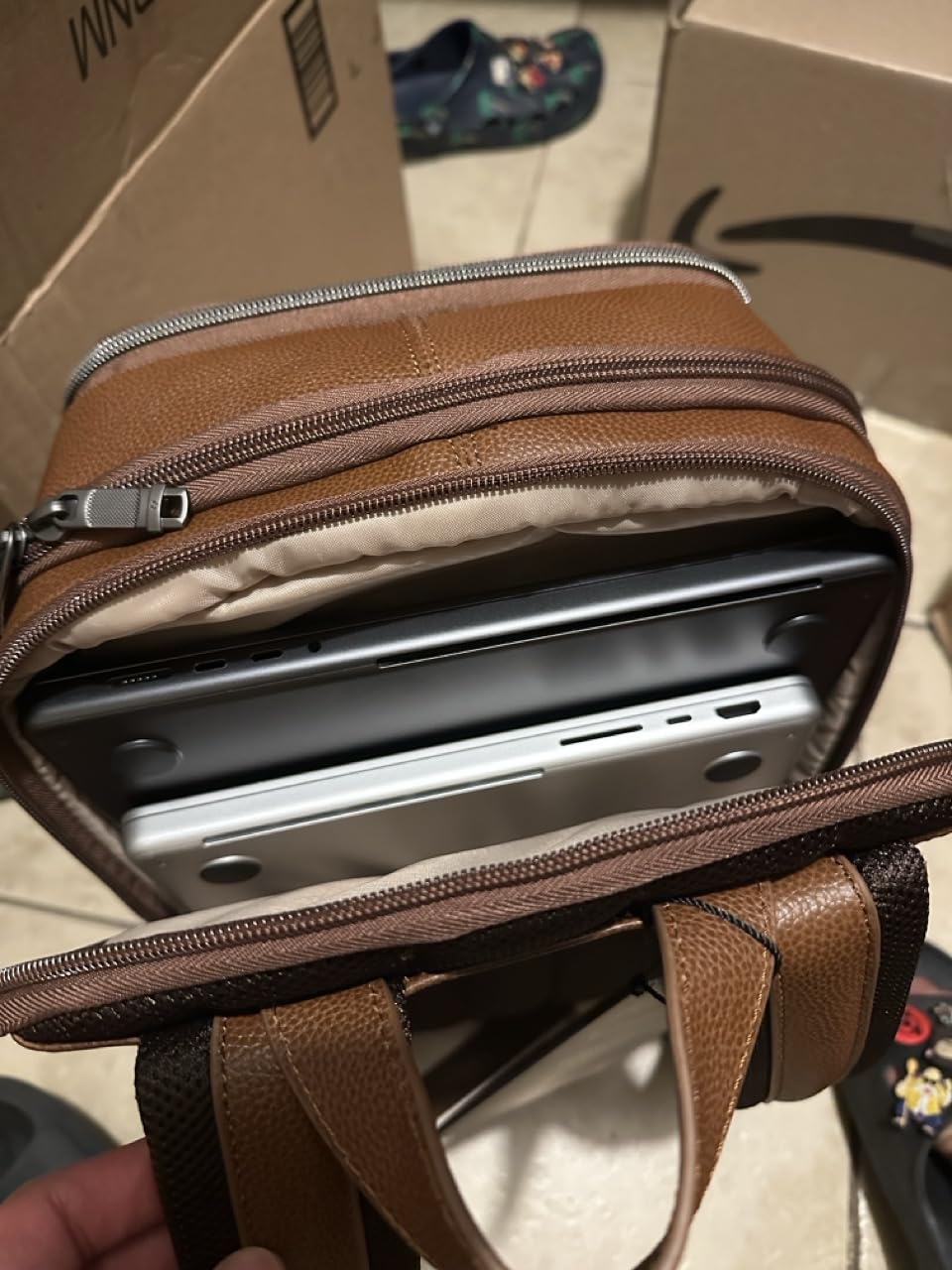 Samsonite Classic Leather Slim Backpack customer photo 2