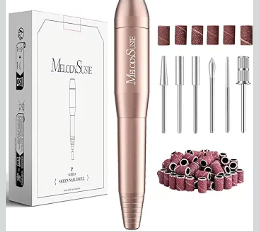MelodySusie USB Nail Drill PC120I for Gentle Nail Prep | 20000RPM, Adjustable Speed, Forward/Reverse, Inline Control, Cuticle Smoothing, Gel Polish Removal, Beginners customer photo 1