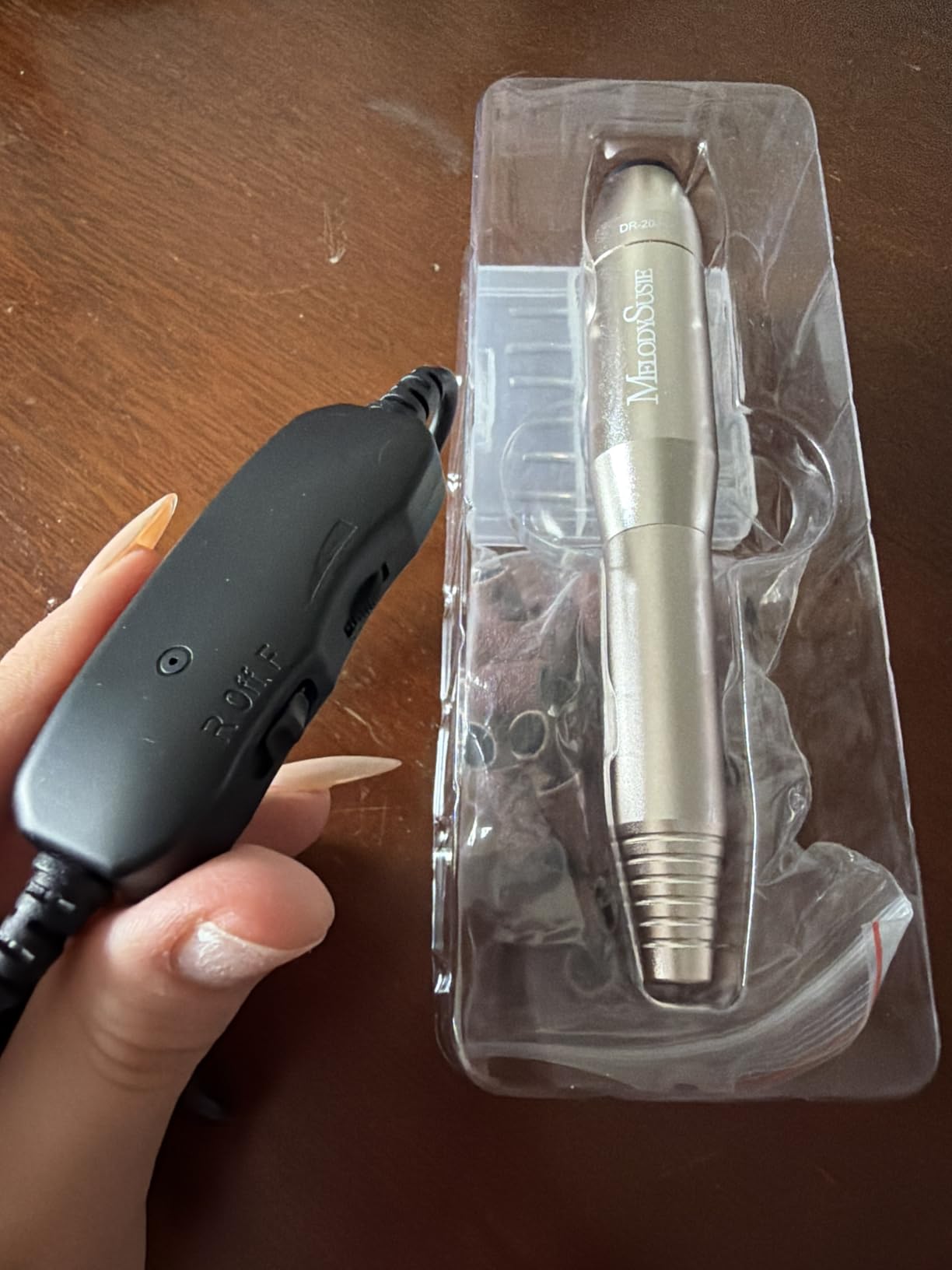 MelodySusie USB Nail Drill PC120I for Gentle Nail Prep | 20000RPM, Adjustable Speed, Forward/Reverse, Inline Control, Cuticle Smoothing, Gel Polish Removal, Beginners customer photo 2
