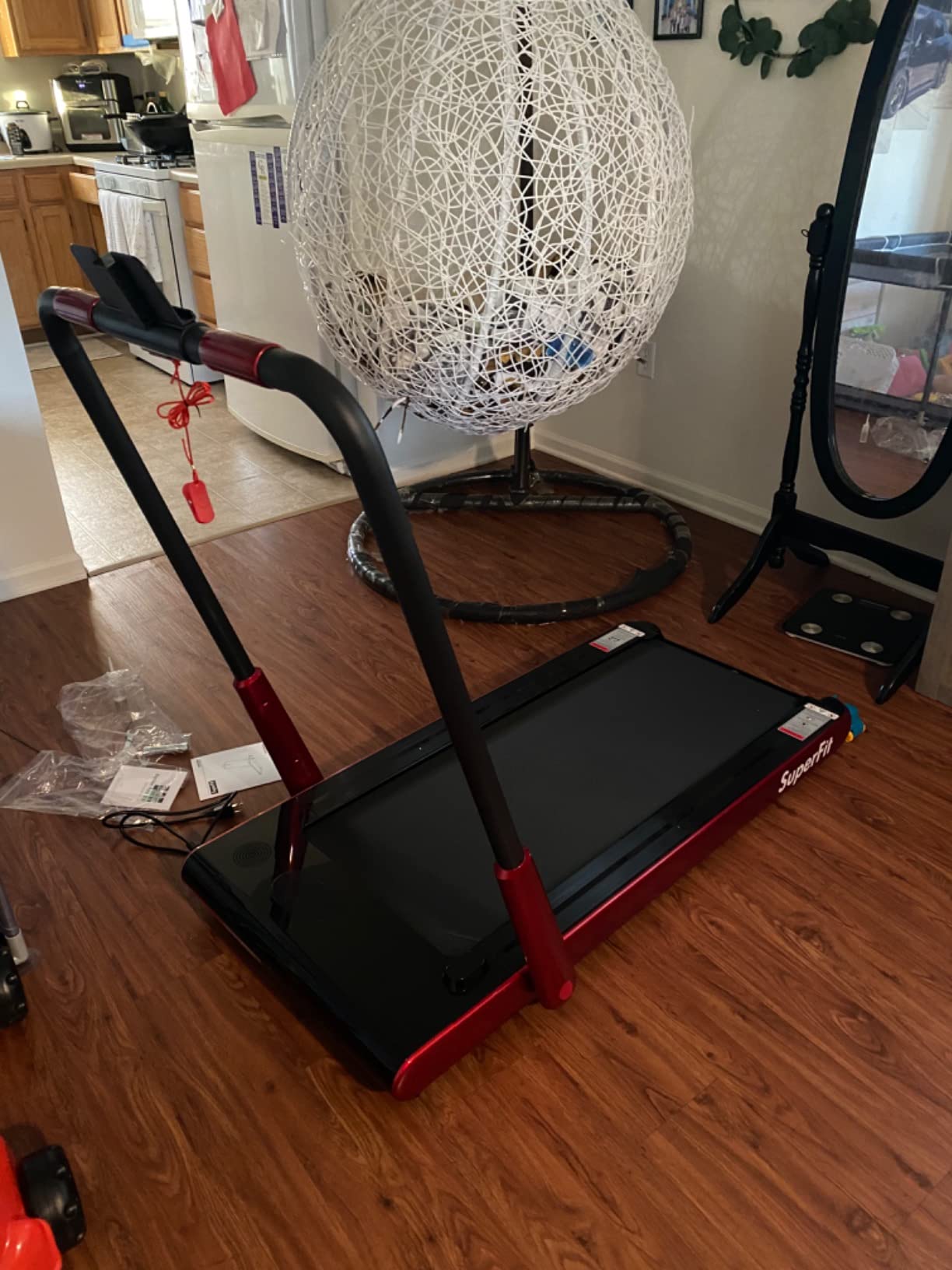Goplus 2 in 1 Folding Treadmill, 2.25HP Under Desk Electric Superfit Treadmill, Installation-Free with APP Control, Remote Control, Bluetooth Speaker, LED Display, Walking for Home customer photo 1