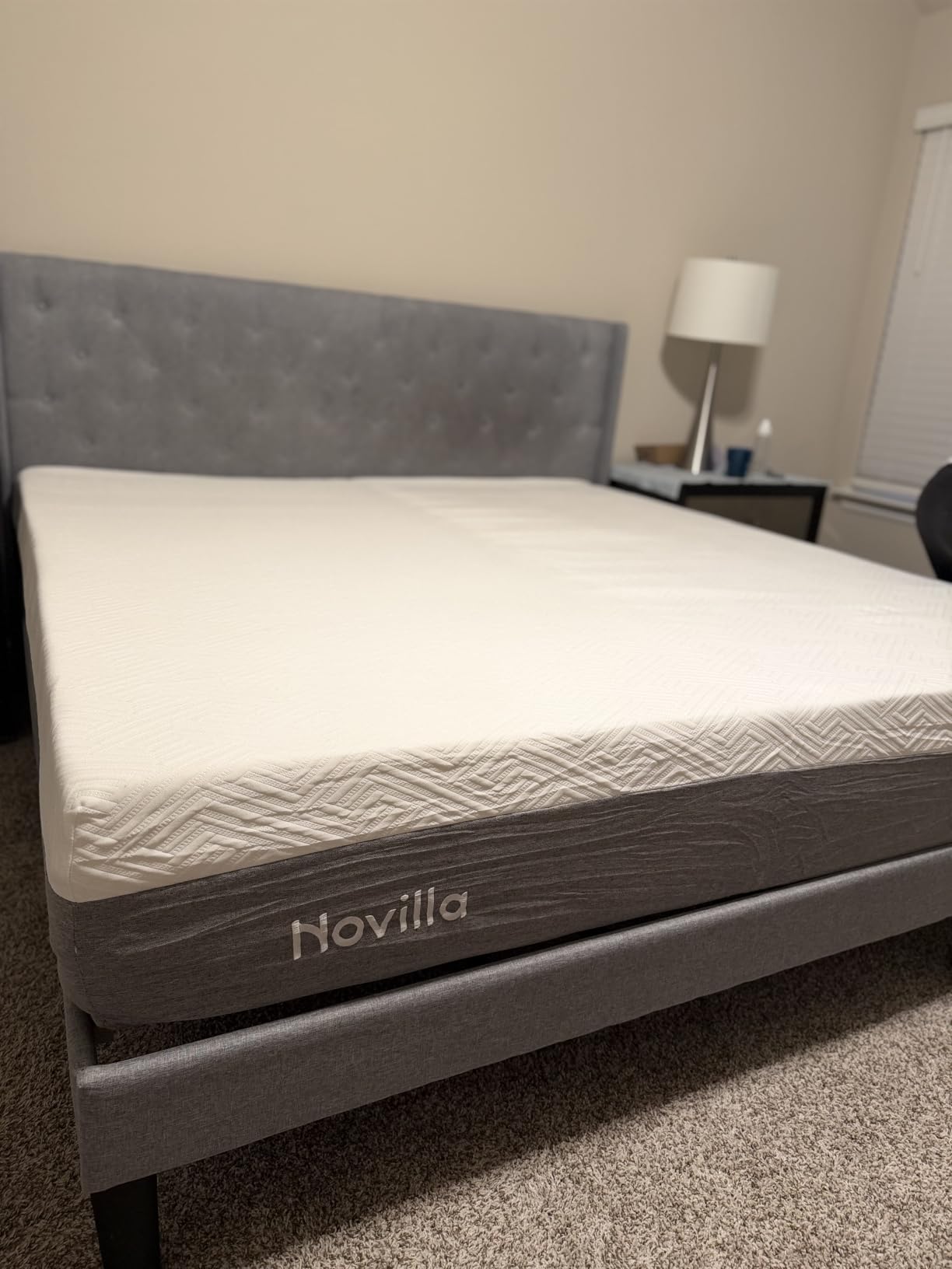 Novilla Bliss Queen Size Mattress, 12 Inch Gel Memory Foam Mattress Queen | Cool Night Sleep & Pressure Relief, Support Foam for Spine Alignment & Motion Isolation, Medium Plush Feel customer photo 1