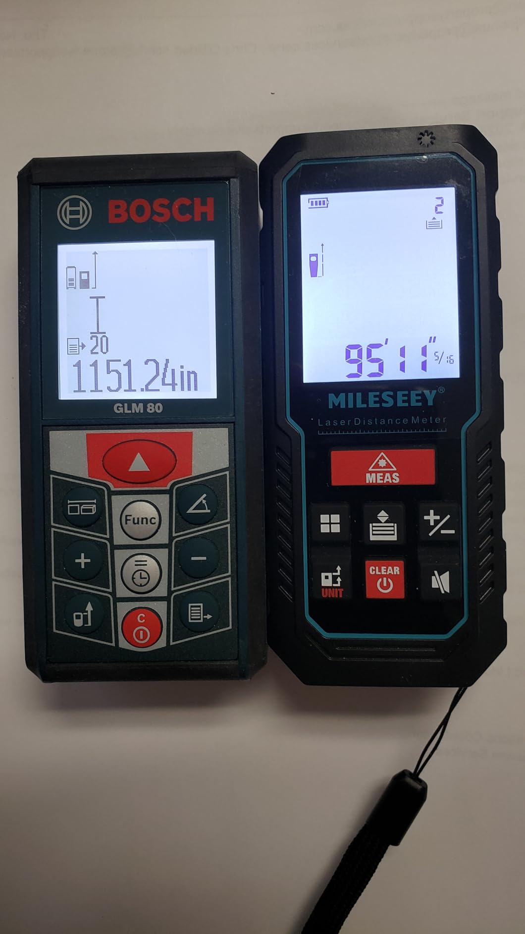 MILESEEY Laser Measure, 229ft Laser Measuring Tool with Angle Sensor | 2mm Accuracy, Distance/Area/Volume/Pythagorean Measurement, 2