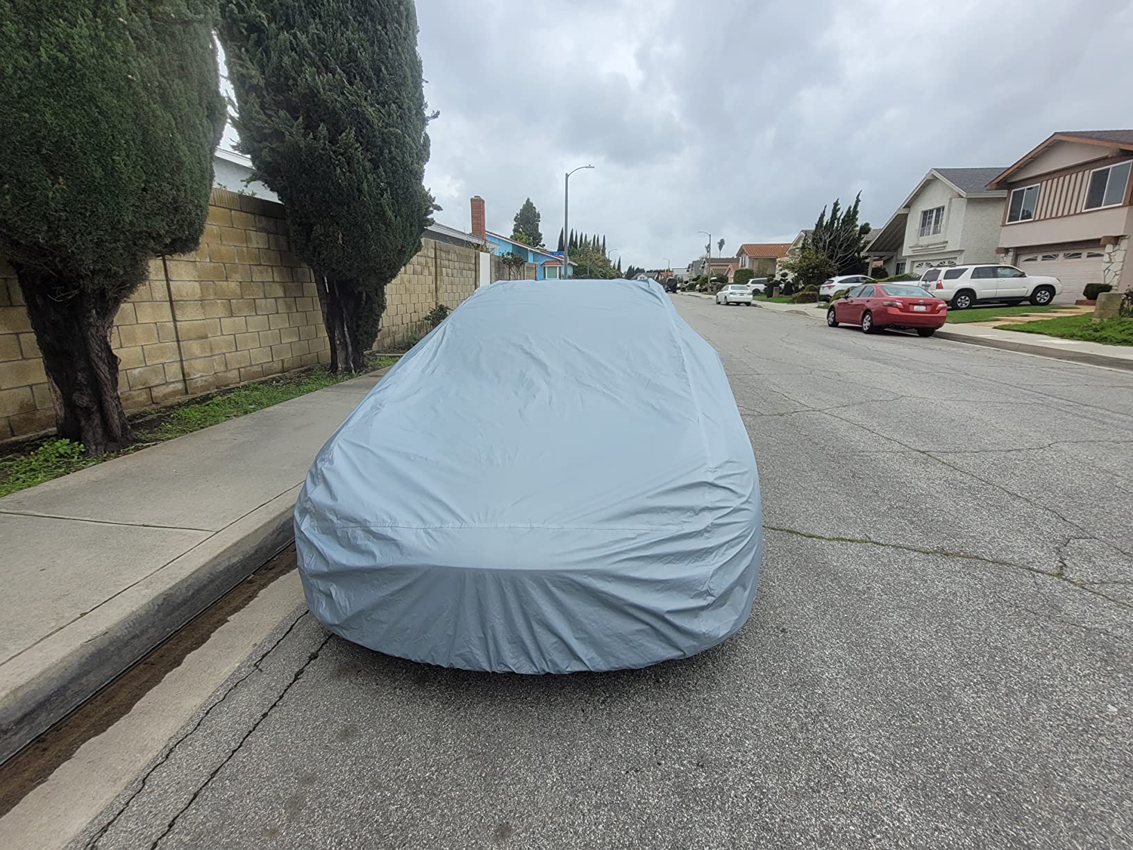 18-Layer Car Cover All Weather Waterproof Automobile Protection | Universal Fit Padded Hail UV Sun Rain Snow Dust Protection Outdoor Indoor Full Exterior customer photo 1