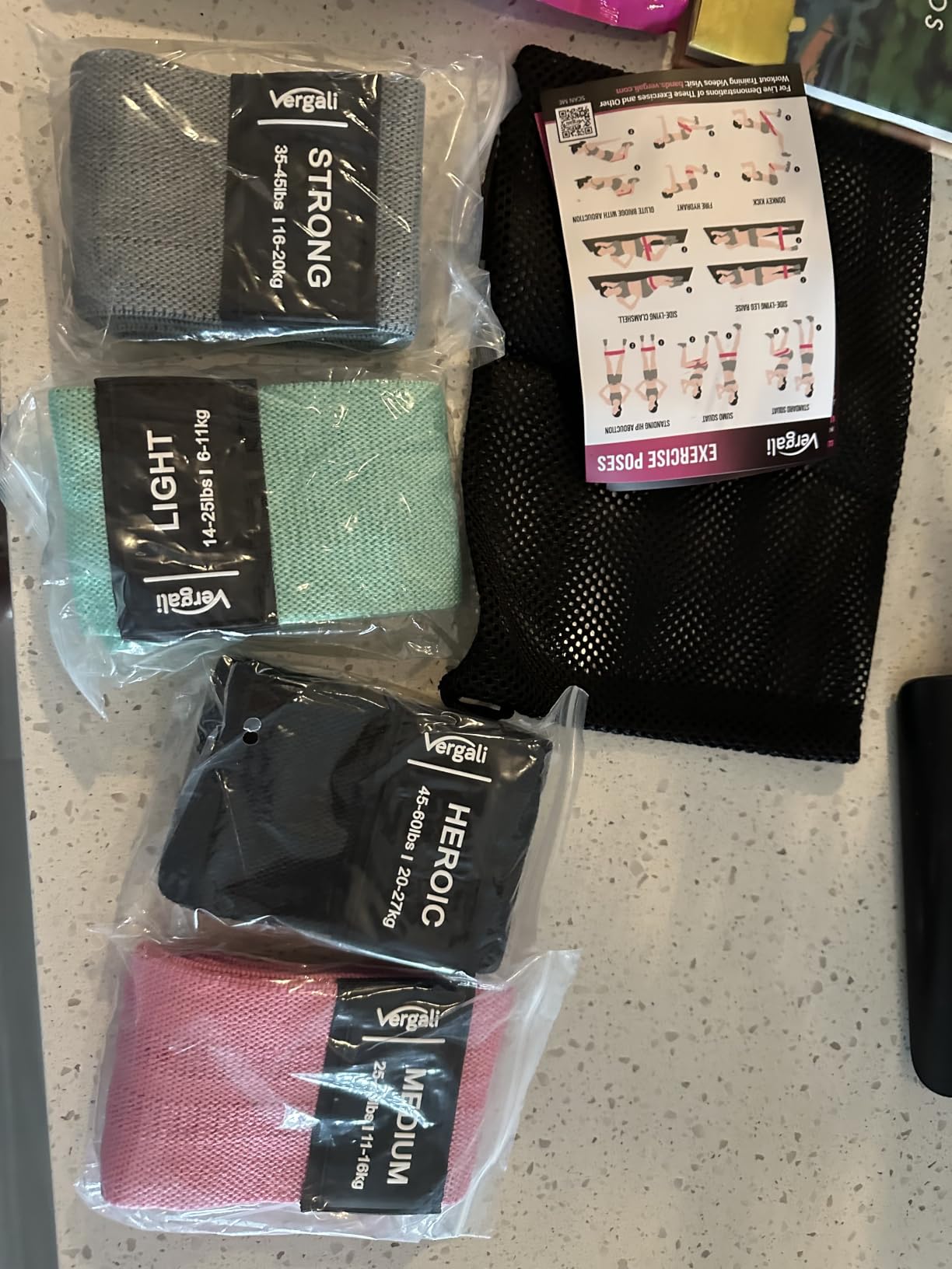 Resistance Bands for Working Out with Workout Bands Guide, 4 Booty Bands for Women Men Fabric Elastic Bands, Exercise Bands for Legs, Hip, Thigh, Glute Bands Set customer photo 2