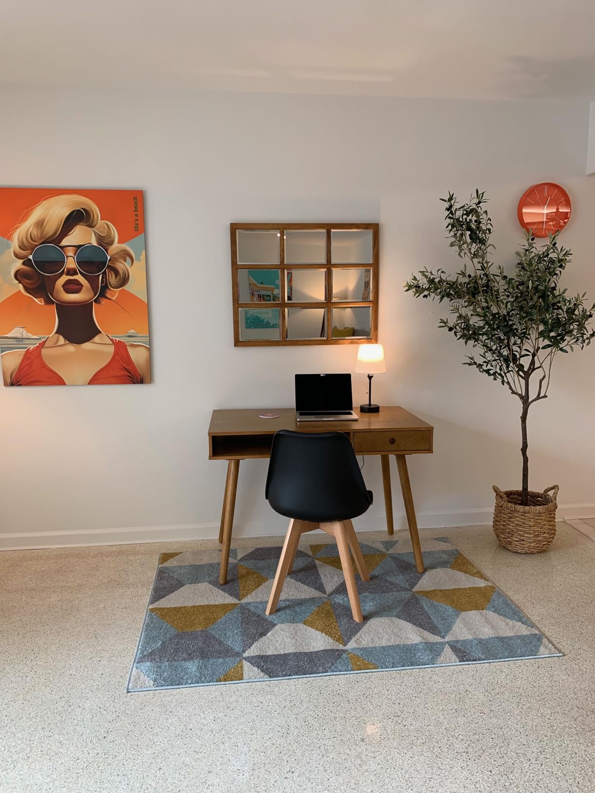Nathan James Parker Modern Home Office Writing, Computer or Laptop Desk with Open Storage Cubby and Small Drawer, Walnut customer photo 1