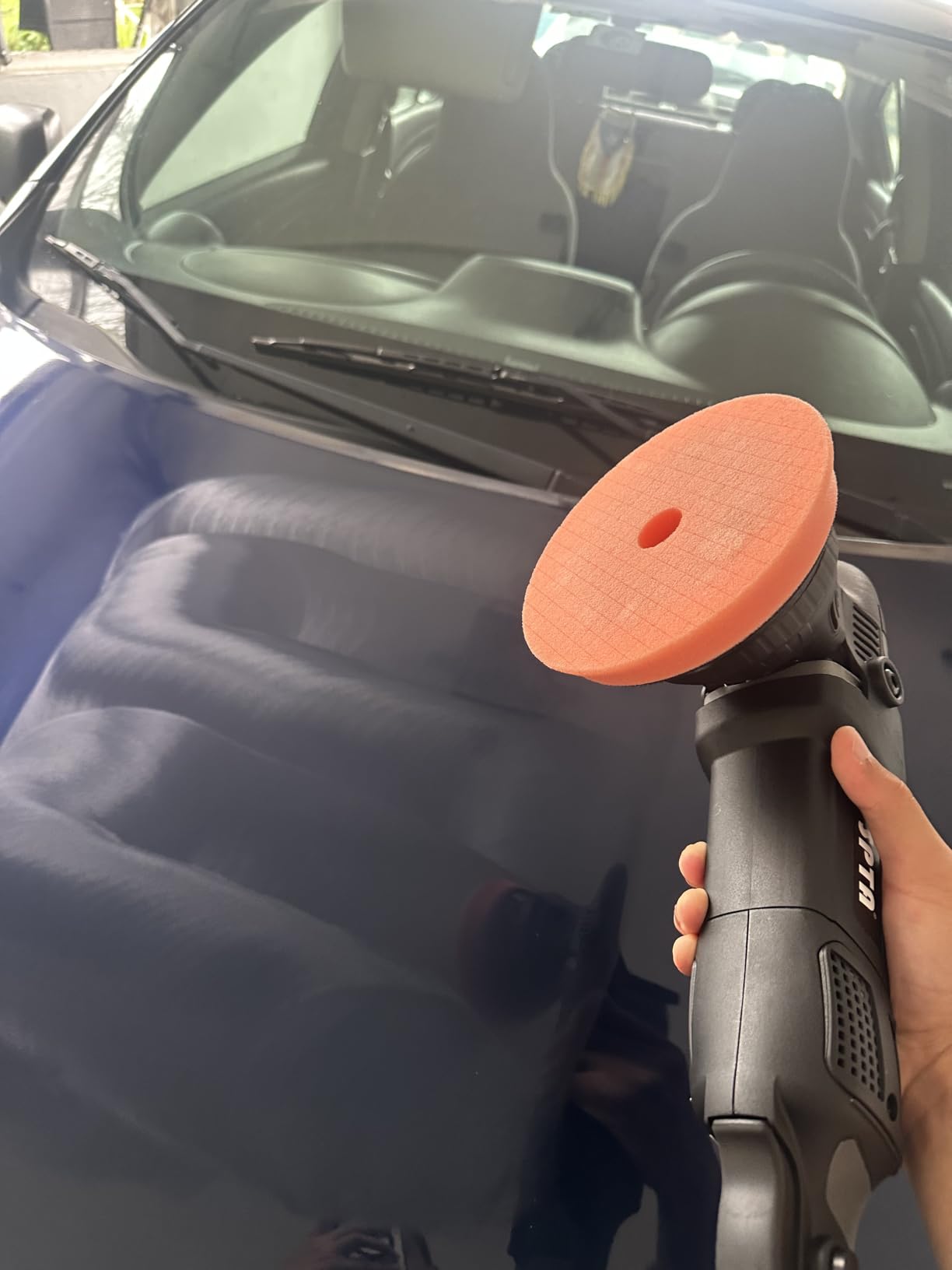 SPTA 5-Inch 125mm Dual Action Random Orbital Car Polisher, Car Detailing Kit, 4Pcs 5inch & 4Pcs 6Inch Polishing Pad, Packing Bag for Car Polishing and Waxing--DAPSET-US customer photo 2