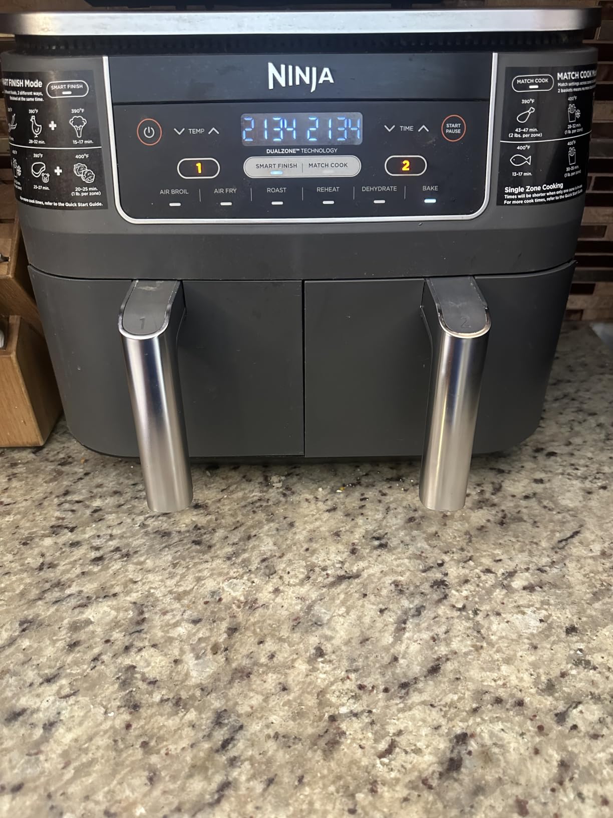 Ninja DZ201 Foodi 8 Quart 6-in-1 DualZone 2-Basket Air Fryer with 2 Independent Frying Baskets, Match Cook & Smart Finish customer photo 1