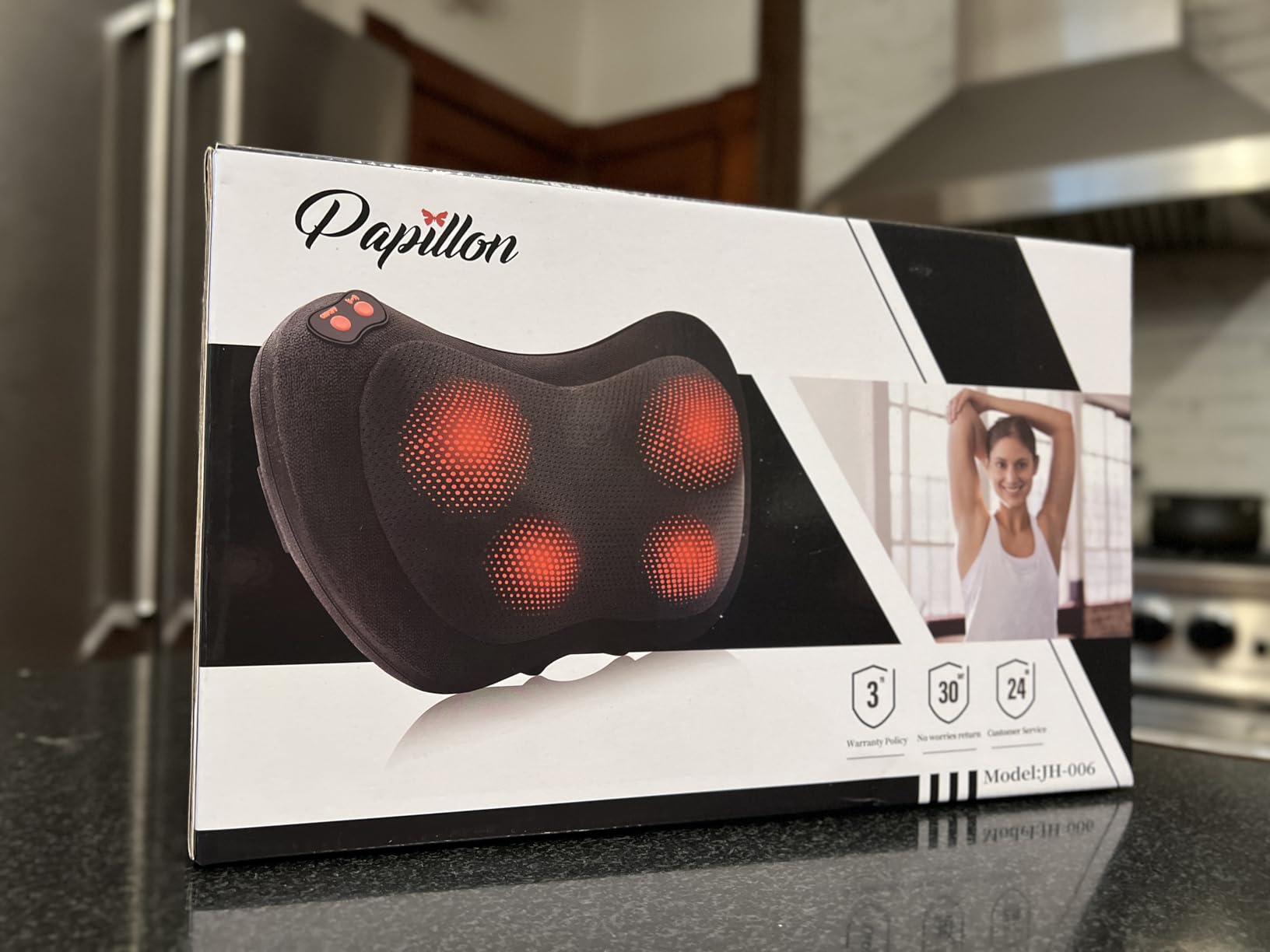 Papillon Back Massager with Heat, Shiatsu Pillow for Body Pain Relief Black | Deep Kneading Massager for Neck, Shoulder, Foot & Lower Back, Body Muscle Relaxation, Gifts for Women/Mom/Dad, Fathers Day Dad Gifts customer photo 1