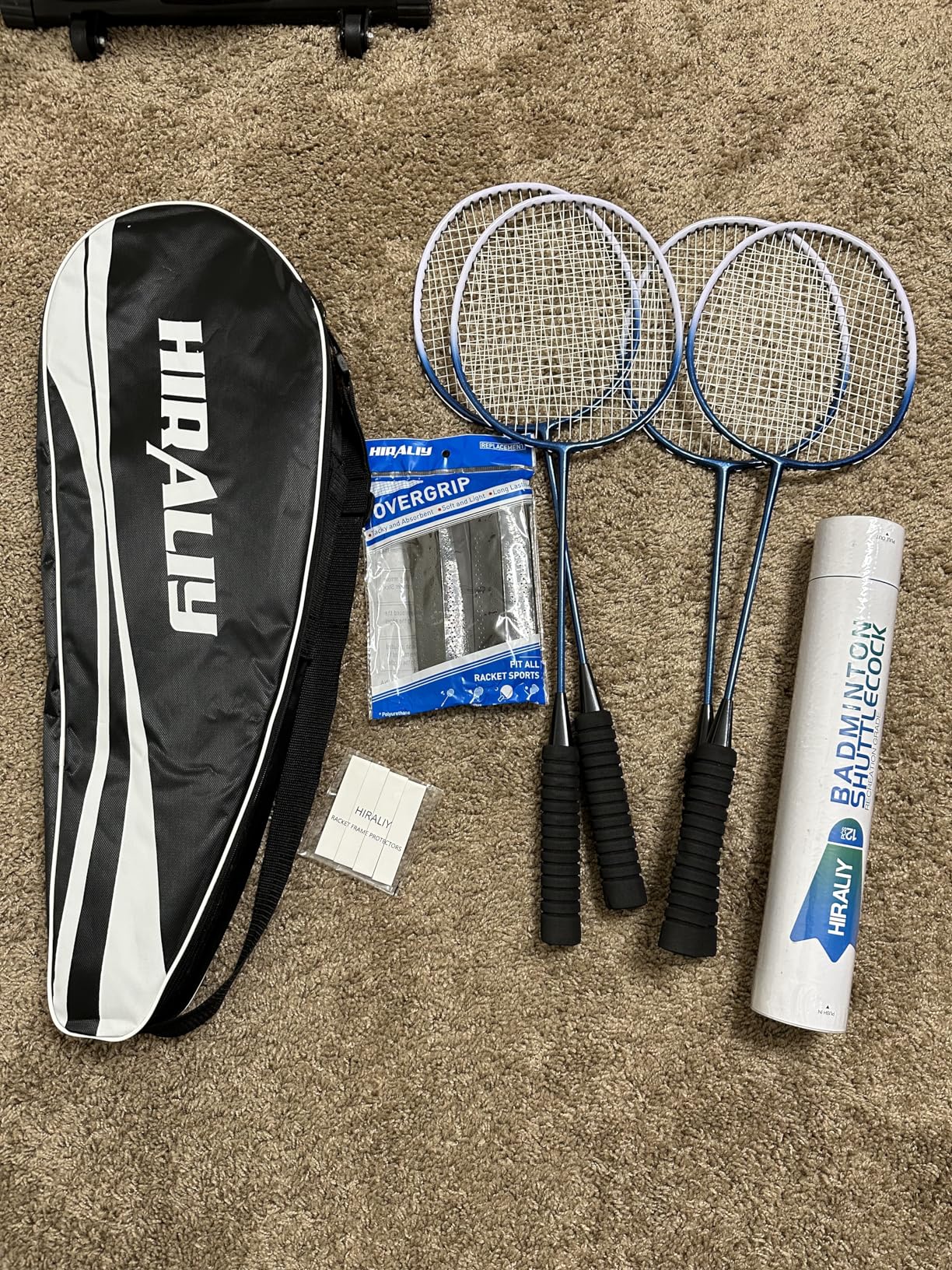 HIRALIY Badminton Rackets Set for Backyards, Badminton Set, Includ 2/4 Rackets, 6/12 Birdies, 1 Carrying Bag, Outdoor Game for Adult Family Beginner customer photo 2