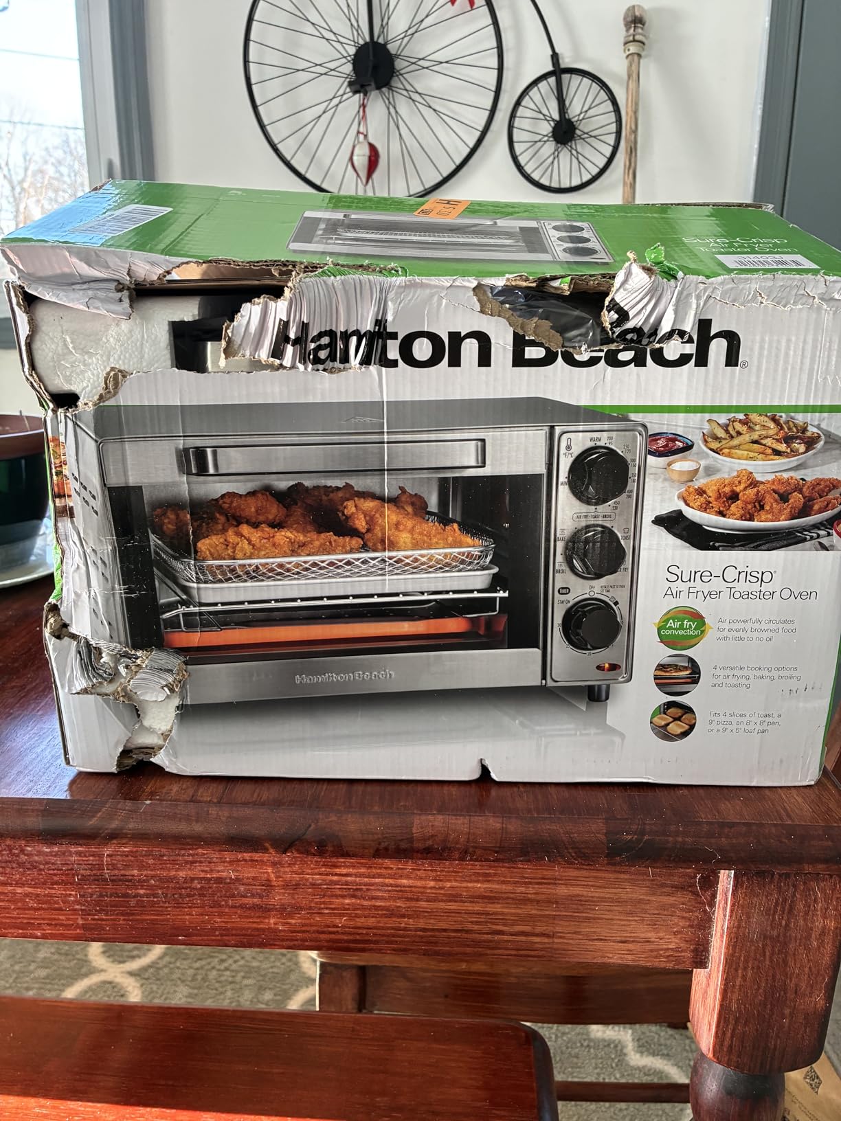 Hamilton Beach 4 Slice Countertop Air Fryer Toaster Oven Combo | Air Fry, Bake, Broil, Toast | 30 Minute Timer | Automatic Shut Off | 200 to 450F Adjustable Temp | Stainless Steel | 31403J customer photo 1