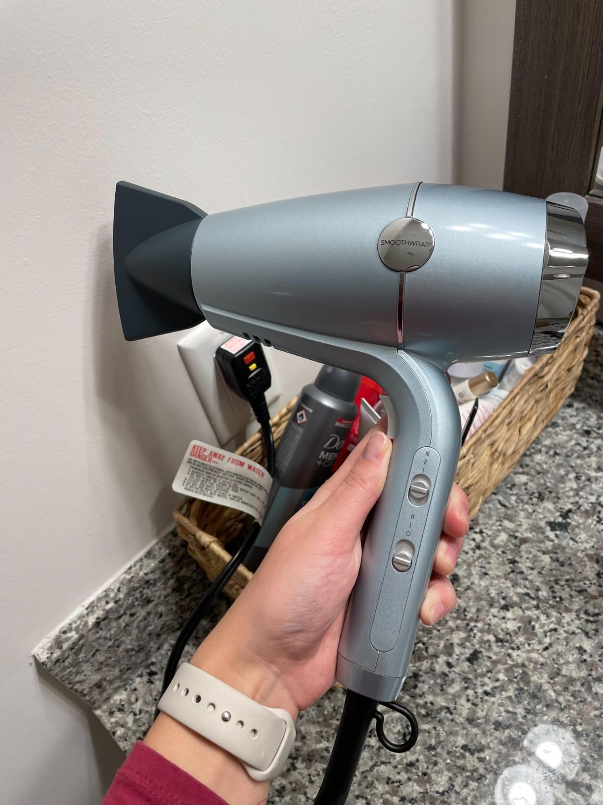 SmoothWrap Ionic Hair Dryer, Diffuser & Concentrator, 1875W, Mint | Hair dryer with diffuser and concentrator for curly, wavy, and thick hair, 3 speed and 2 heat settings, 6-foot cord customer photo 2