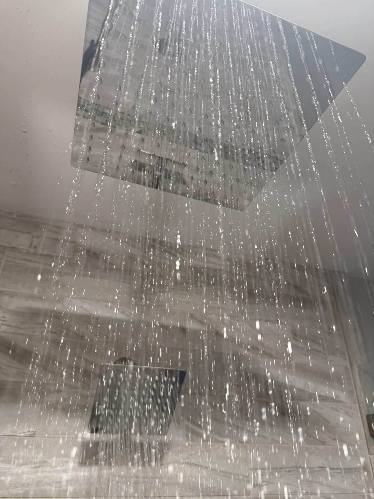 Voolan Rain Shower Head - High Flow Large Rainfall Shower Heads Made of Stainless Steel - Waterfall Bathroom Square Showerhead - Ceiling or Wall Mount (12