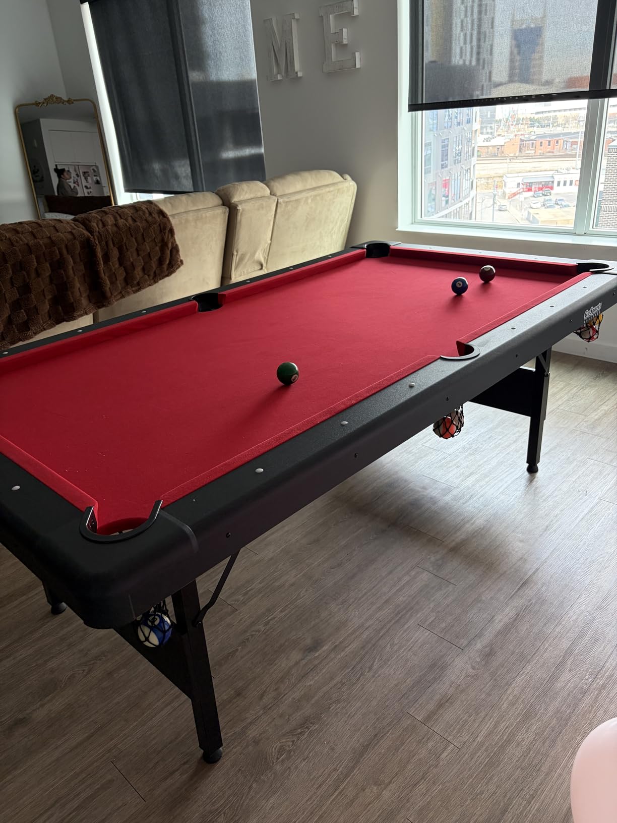 GoSports Billiards Game Table - Foldable Design, Includes Full Set of Pool Balls, 2 Cue Sticks, Chalk, and Felt Brush customer photo 1