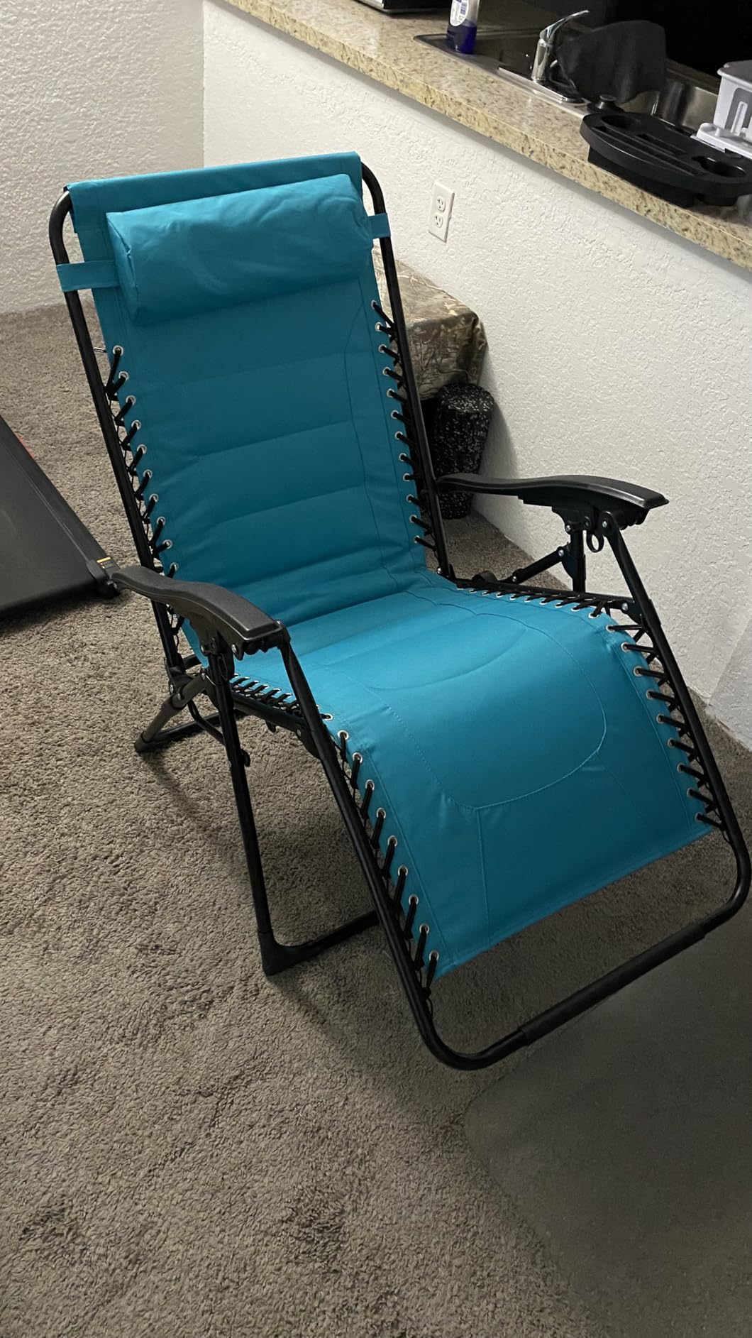 Best Choice Products Oversized Padded Zero Gravity Chair, Folding Outdoor Patio Recliner, XL Anti Gravity Lounger for Backyard w/Headrest, Cup Holder, Side Tray, Polyester Mesh - Gray customer photo 1