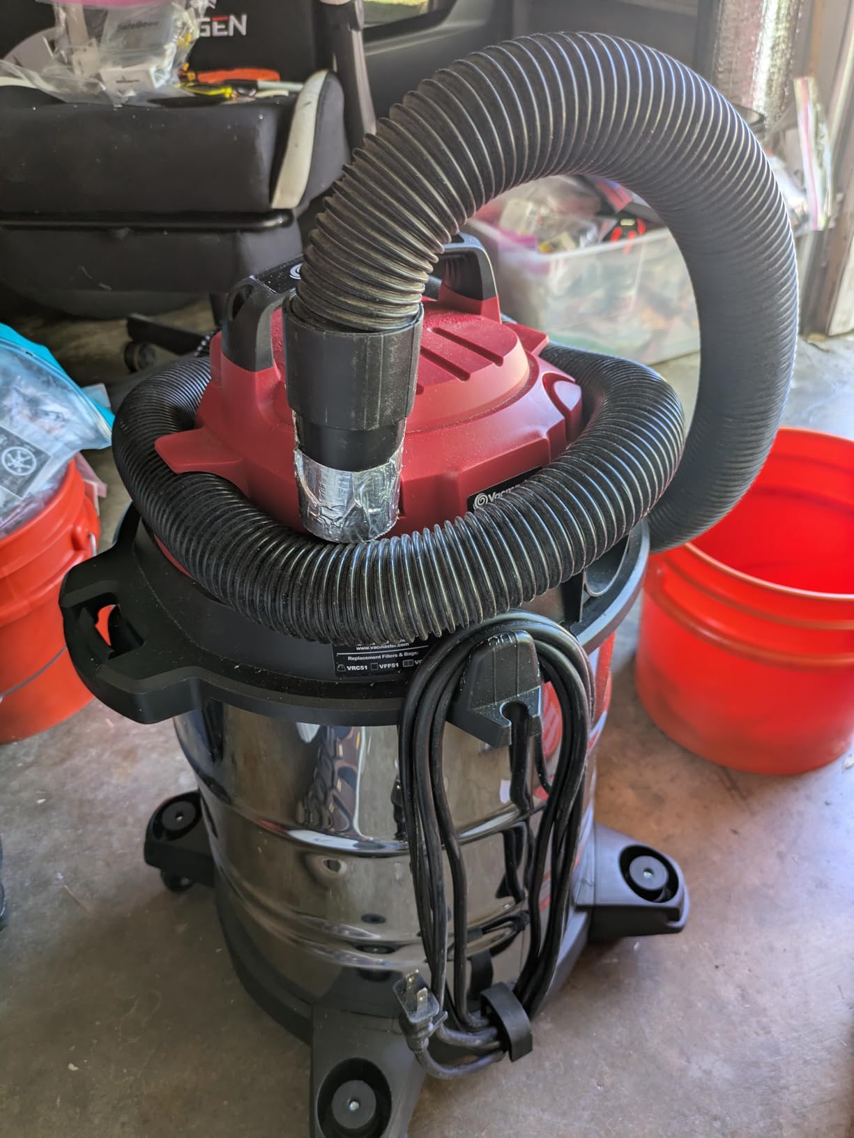 Vacmaster VOC508S 1101 5-Gal 4 Peak HP Stainless Steel Wet/Dry Vac Red customer photo 2