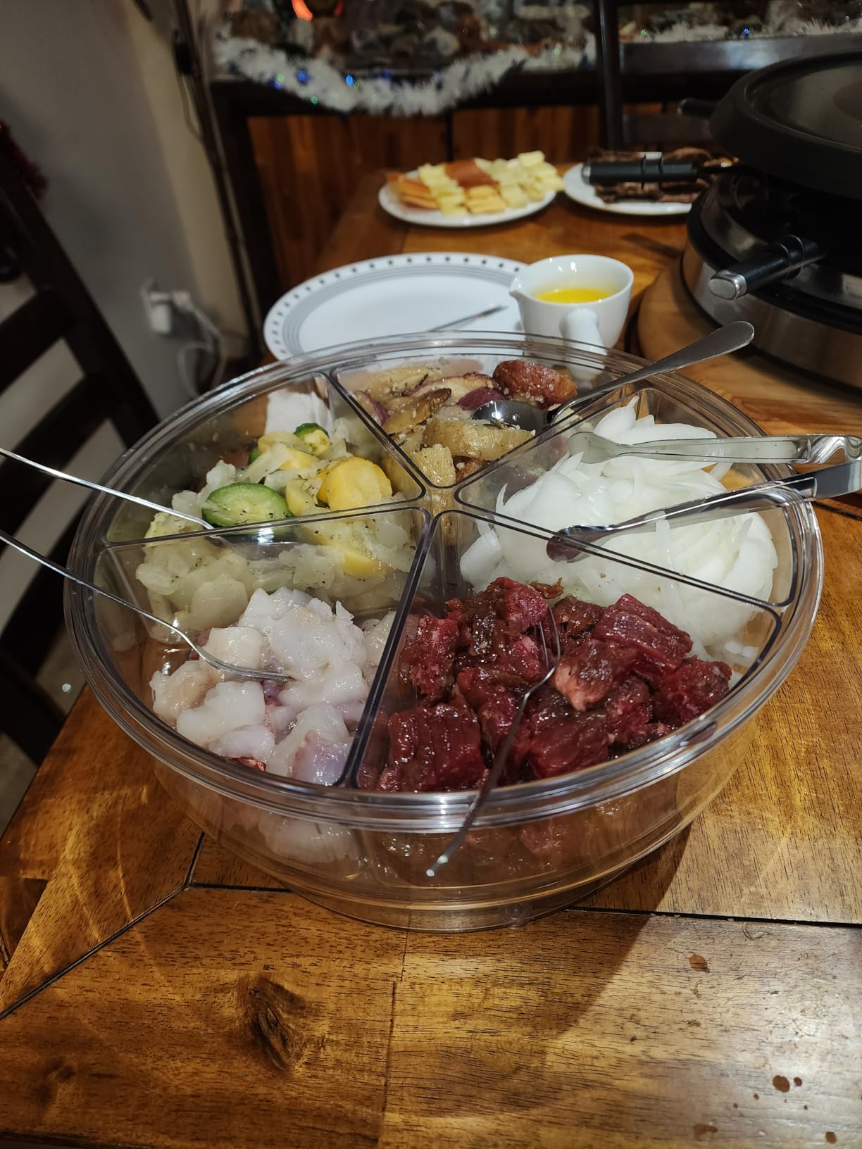 GIVENEU 2-in-1 Fondue Pot & Raclette Grill Set, 8 Person, 1500W, 600ml | Dual Thermostats, Dishwasher Safe, Non-Stick Grill Plate; Cheese & Chocolate Fondue; Christmas, Thanksgiving, Kitchen Gift customer photo 2
