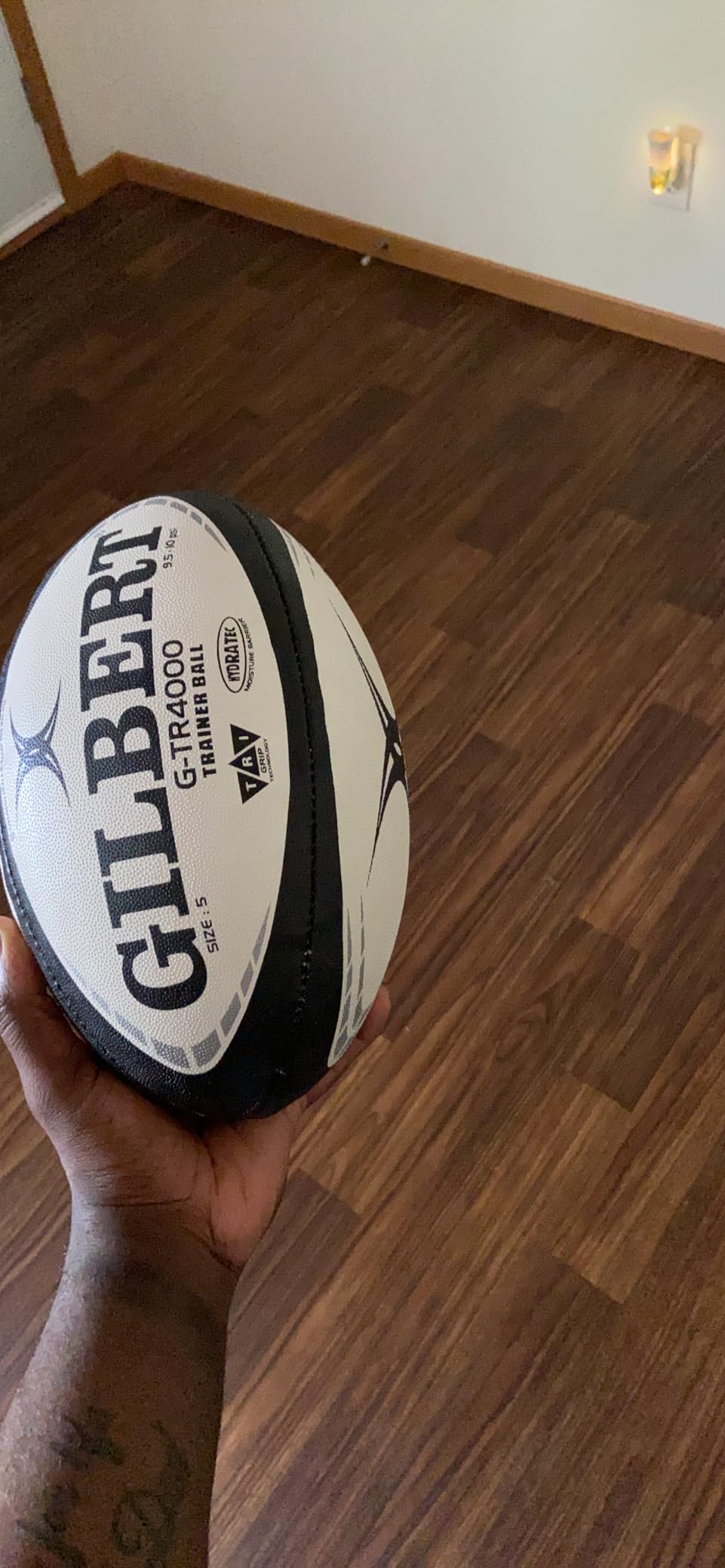 Gilbert G-TR4000 Rugby Training Ball - Hand Stitched with Patented Triangular Grip - Durable 3-Ply Waterproof Surface for College & Club Practice customer photo 1