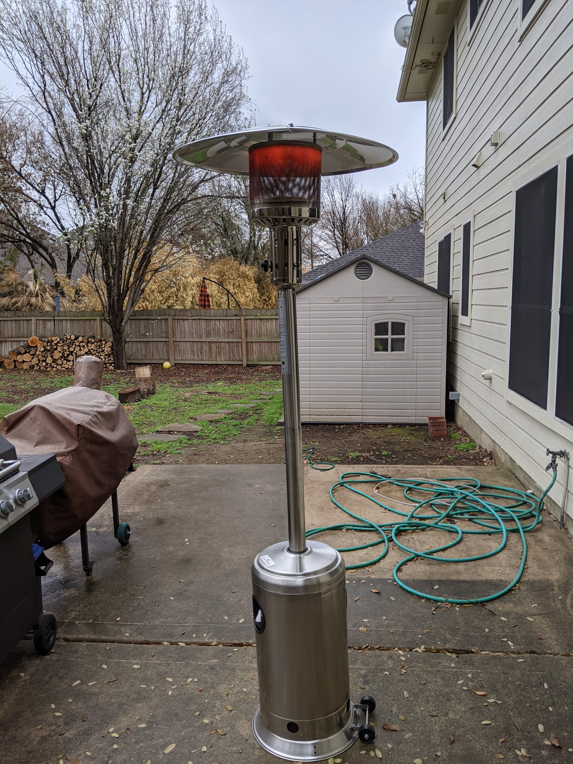 LEGACY HEATING 88 Inch Patio Heater, 47,000 BTU Standing Heater with Wheels, Stainless Steel Burner, Gas Propane Patio Heater for Outdoor Garden Use, Porch, Party, Deck customer photo 1