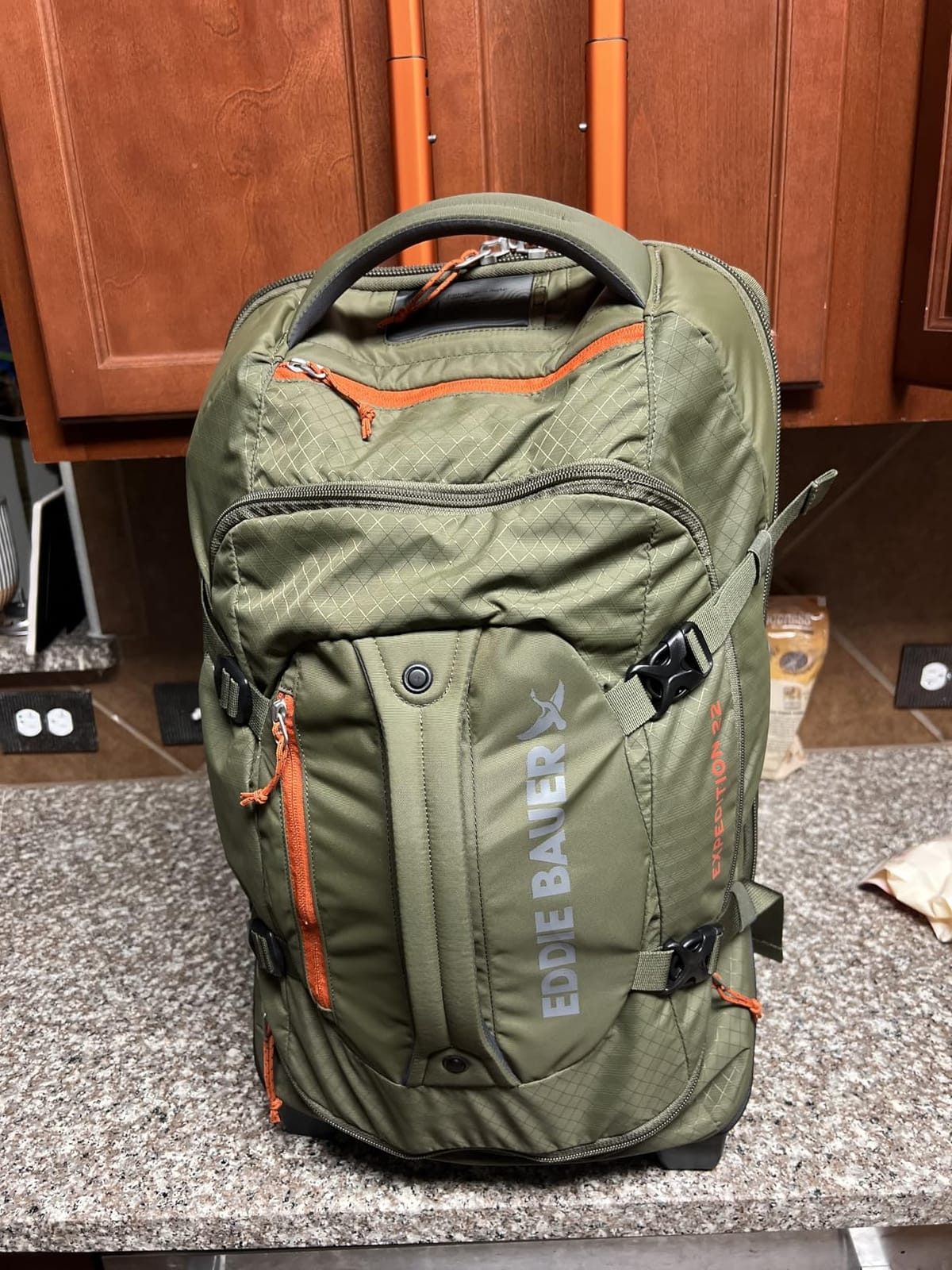 Eddie Bauer Expedition Rolling Duffel Bag with Wheels - Dark Thyme, 30