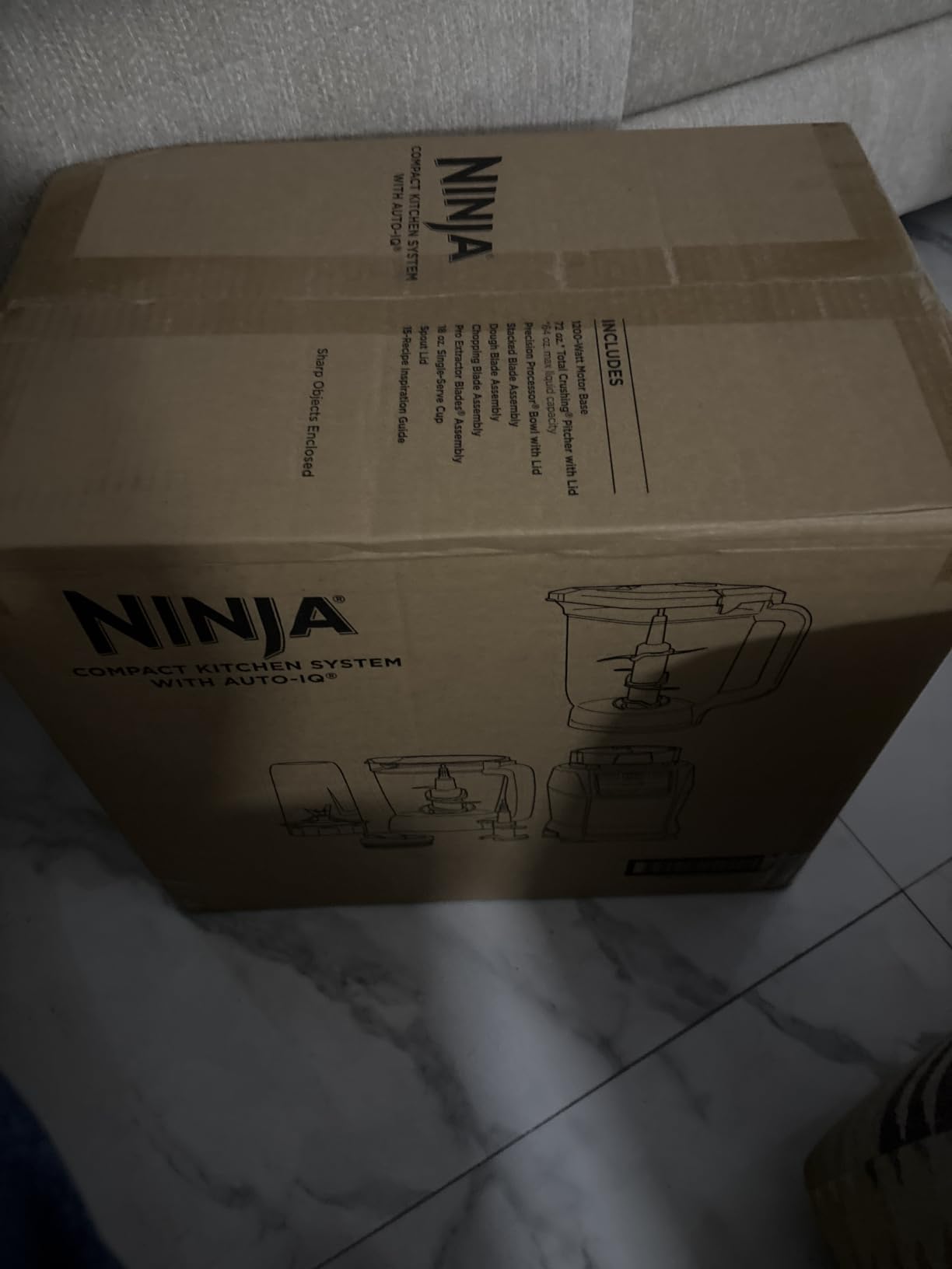 Ninja Compact Kitchen System, Auto-iQ, 1200W, 72oz Pitcher, Grey, AMZ493BRN customer photo 1