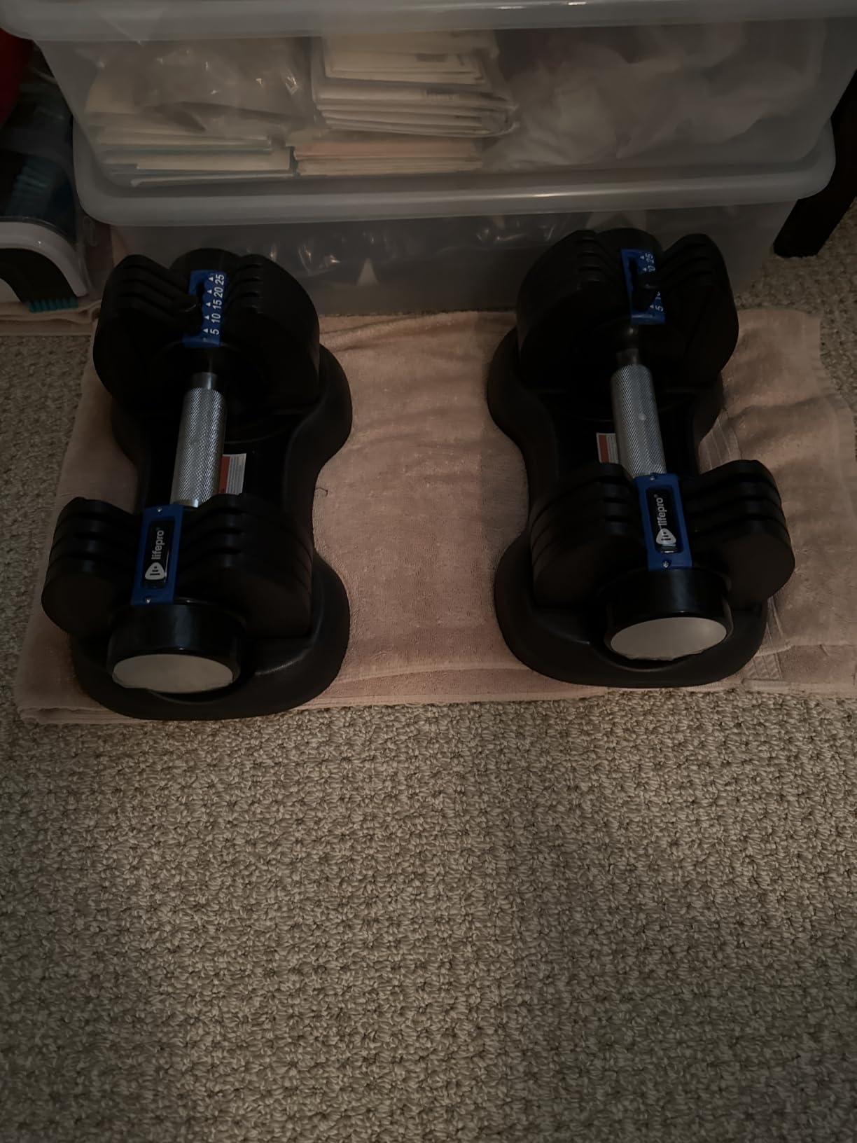 LifePro Adjustable Dumbbells Set - Quick-Adjust Space-Saving Weights with Anti-Slip Handle for Home Gym Strength Training customer photo 1