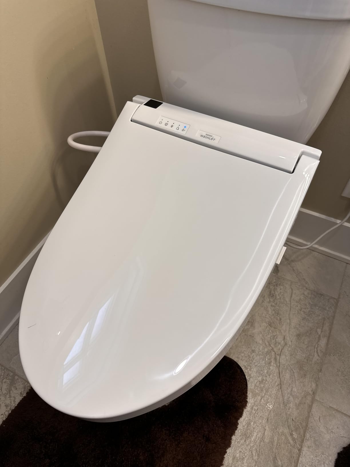 TOTO WASHLET C5 Electronic Bidet Toilet Seat with PREMIST and EWATER+ Wand Cleaning, Elongated, Cotton White - SW3084#01 customer photo 1