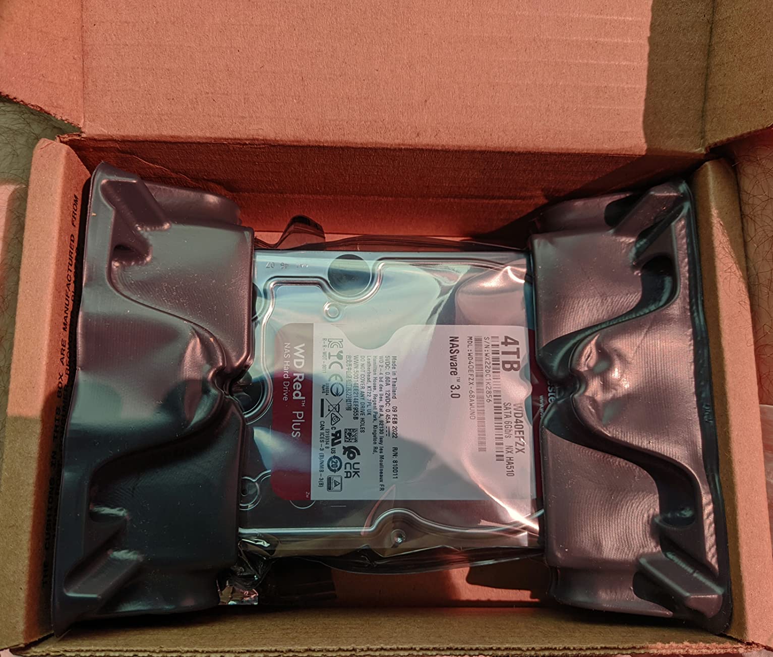 Western Digital 4TB WD Red Plus NAS Internal Hard Drive HDD - 5400 RPM, SATA 6 Gb/s, CMR, 128 MB Cache, 3.5