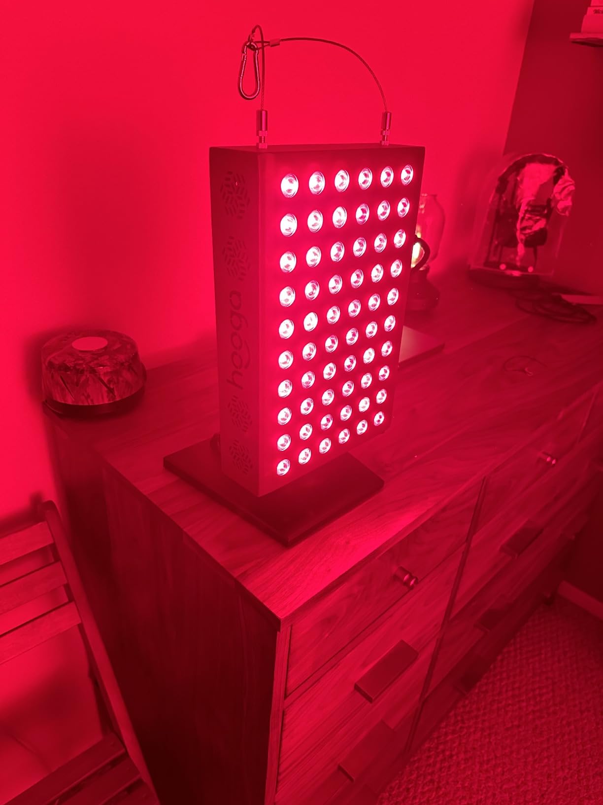 Hooga PRO300 Red Light Therapy Panel Device - 660nm Red & 850nm Near Infrared Light Therapy, LED Light Therapy Lamp, 60 Dual Chip LEDs, Timer, Table Top Stand Included customer photo 2