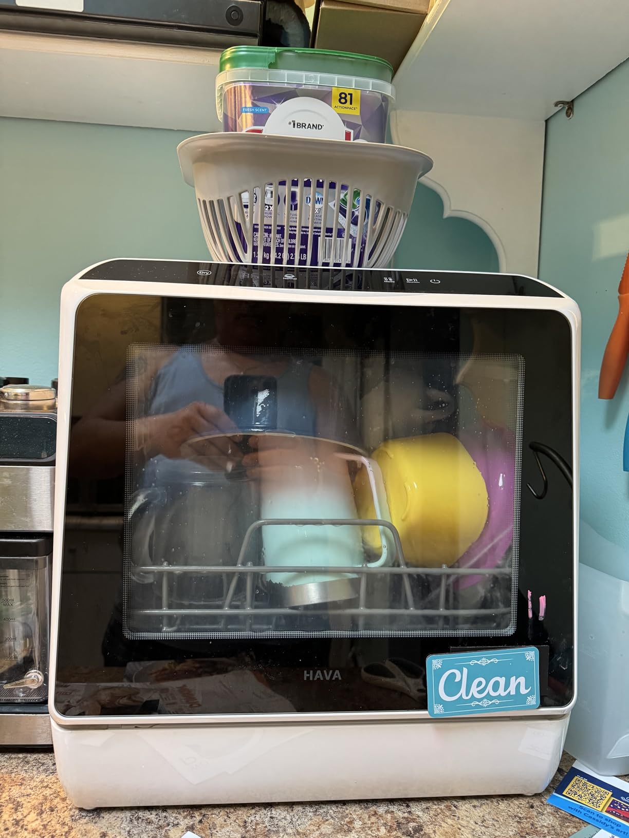 HAVA Countertop Dishwasher, 6 Programs Portable Dishwasher with Water Tank | No Hookup Needed, 167 °F High-Temperature Washing, Baby Care & Hot Air Drying Function for Homes, Apartments and RVs customer photo 1