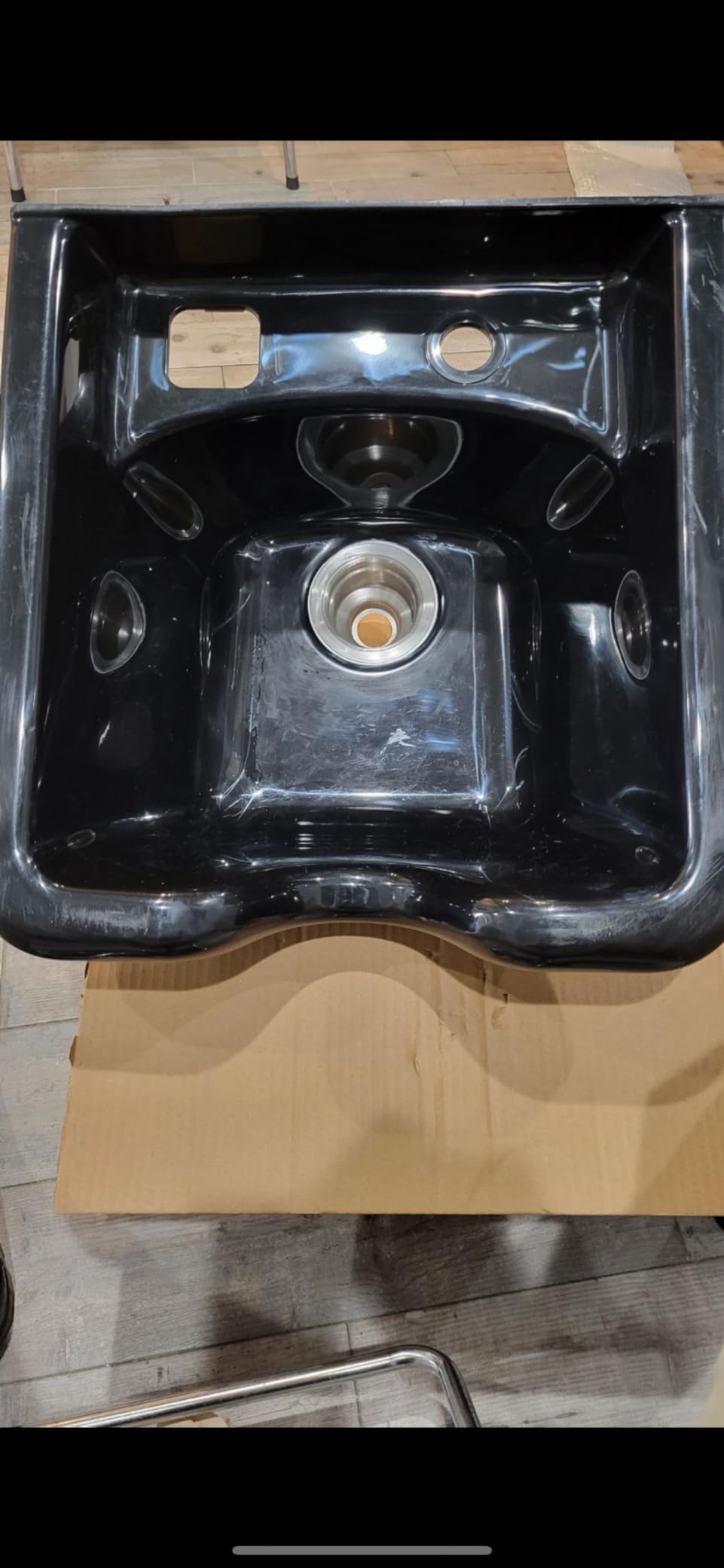 Shampoo Bowl for Salons, Black ABS Plastic Shampoo Sink for Home | Easy to Clean and Install Salon Shampoo Bowls for Hair Stylist customer photo 2
