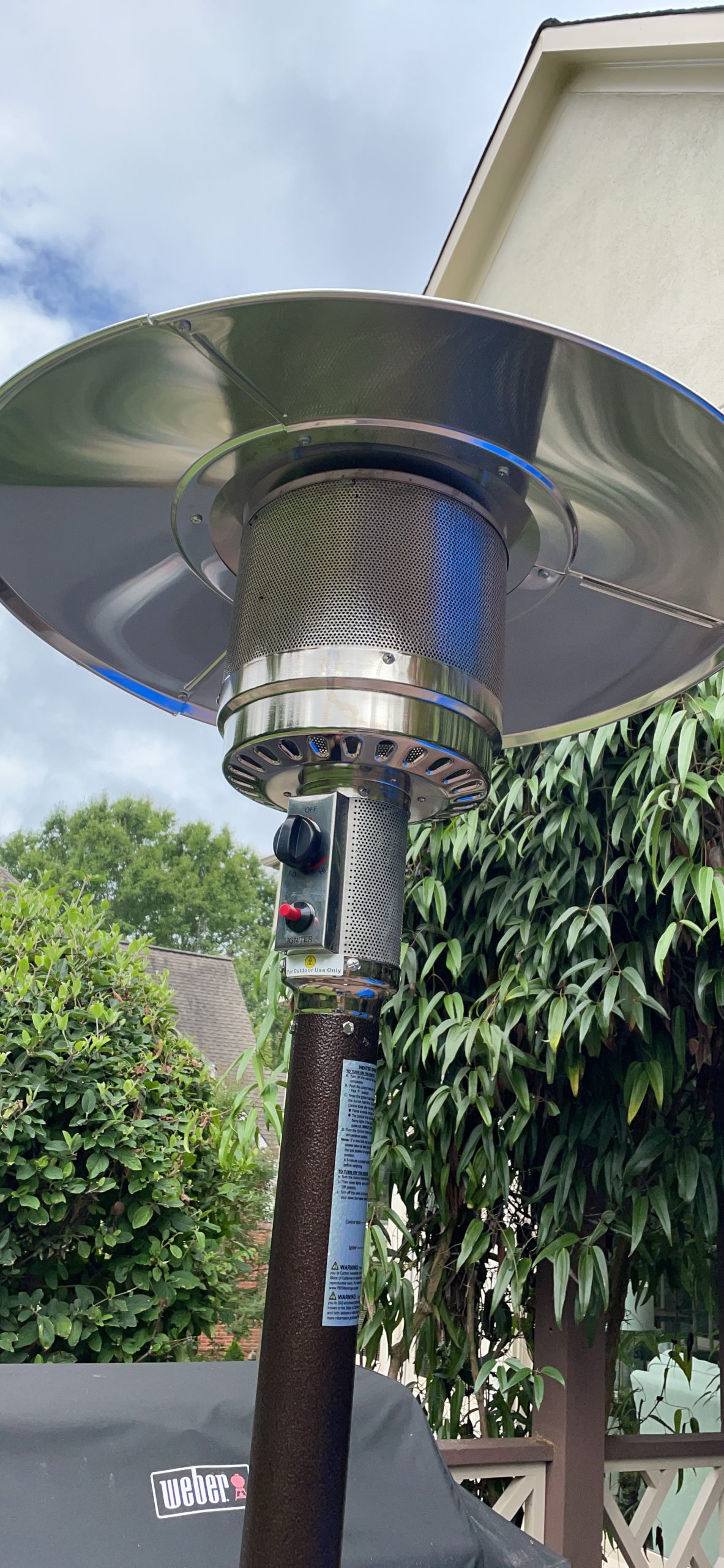 Flash Furniture Sol Patio Outdoor Heating-Bronze Stainless Steel 40,000 BTU Propane Heater with Wheels for Commercial & Residential Use-7.5 Feet Tall customer photo 2