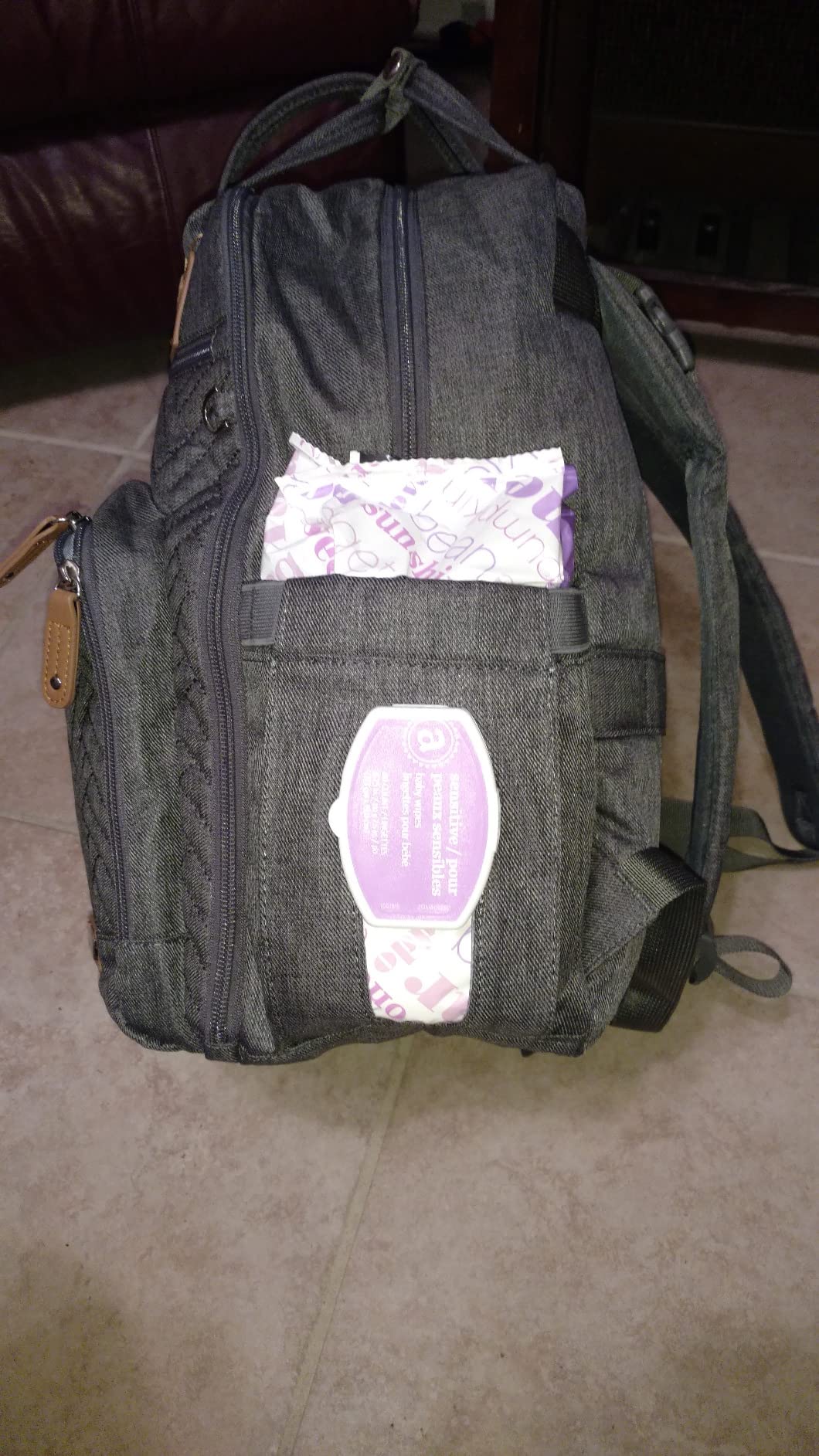 iniuniu Baby Diaper Bag Backpack, 4 in 1 kit Large Capacity Travel Backpack | Waterproof Backpack for Moms Dads, Travel Backpack with Pouch, Washable Changing Pad, Baby Essentials customer photo 1