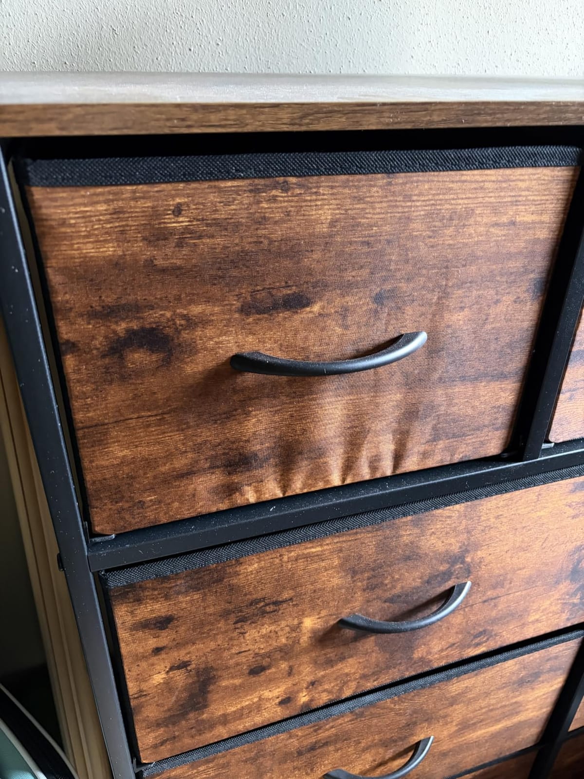 WLIVE Tall Dresser for Bedroom, 9 Drawer Chest of Drawers, Rustic Brown | 9 roomy fabric drawers, Tall storage design, Bedroom or closet use, Sturdy steel frame, Smooth wood tabletop customer photo 1