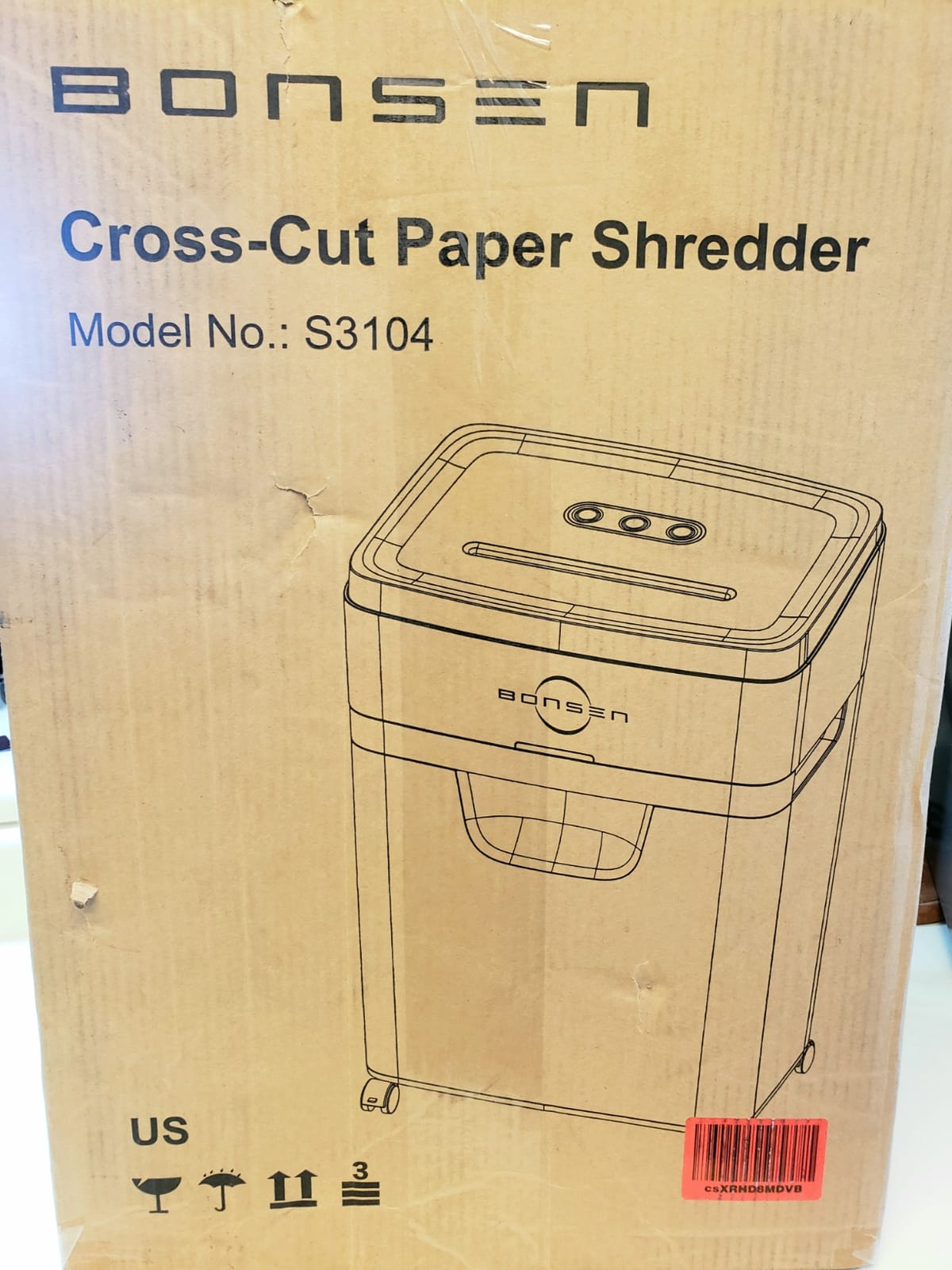 BONSEN 20-Sheet Cross-Cut P-4 High Security Heavy Duty Paper Shredder | 60-Min Nonstop, Jam-Proof, 60dB Ultra-Quiet, 6.6Gal Pullout Bin with Casters, Commercial-Grade Shredder for Home Office S3104 customer photo 2