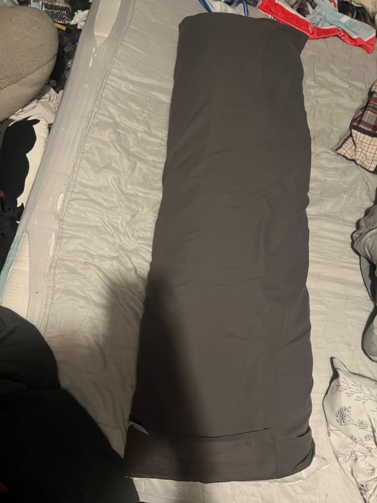 ELNIDO QUEEN Body Pillow with Pillowcase - Soft Long Bed Pillow for Adults - Breathable Full Body Pillow Insert for Sleeping, 20x54inches, Grey customer photo 2