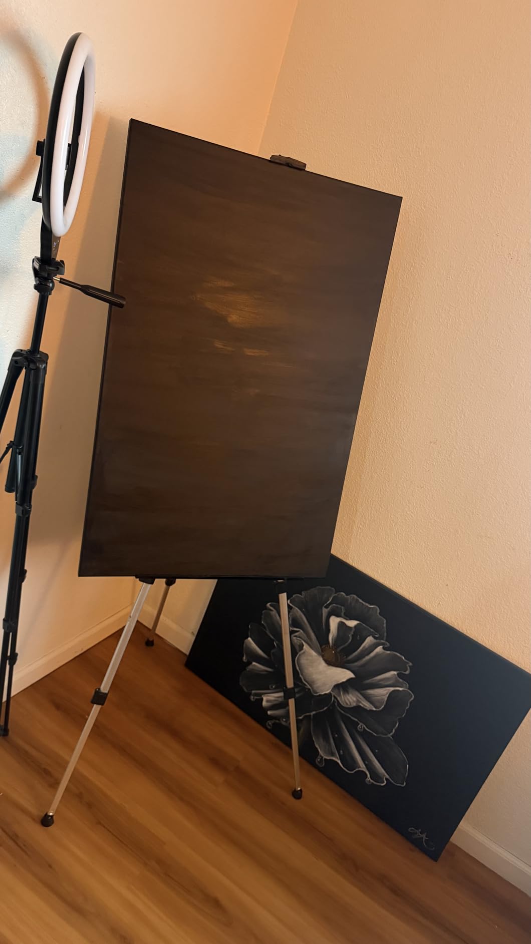 RRFTOK Easel Stand for Painting and Sign, Adjustable 17-66 Inch | Portable aluminum tripod art easel for display stand, poster stand, canvas holder, adults, floor use and carry bag customer photo 1