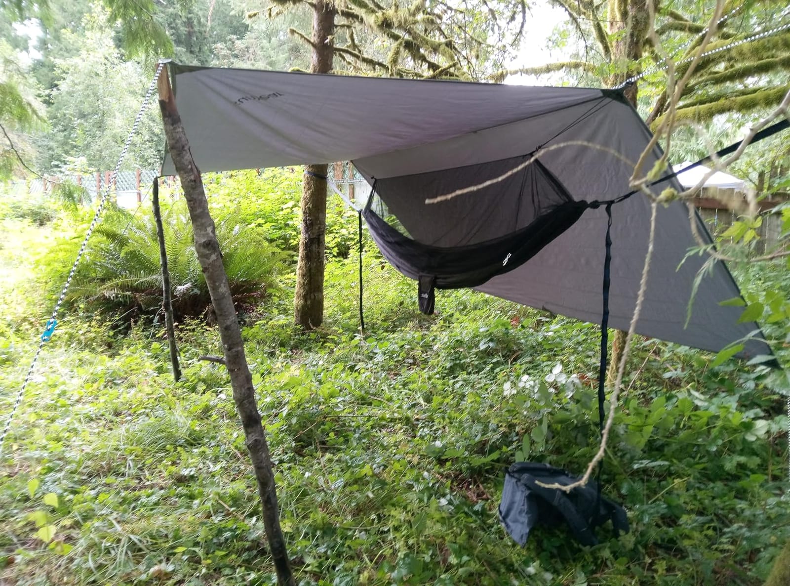 Sunyear Hammock Camping with Rain Fly Tarp and Net, Portable Camping Hammock Double Tree Hammock Outdoor Indoor Backpacking Travel & Survival, 2 Tree Straps, 100% Waterproof Green Bundle customer photo 2