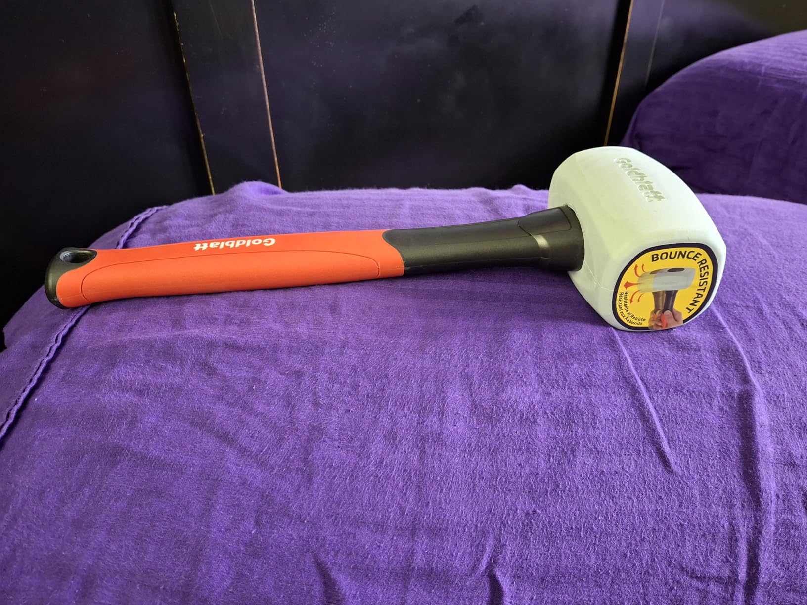 Goldblatt 16 oz. Low Recoil Double Face White Flooring Rubber Mallet Hammer for Paver Installation customer photo 1