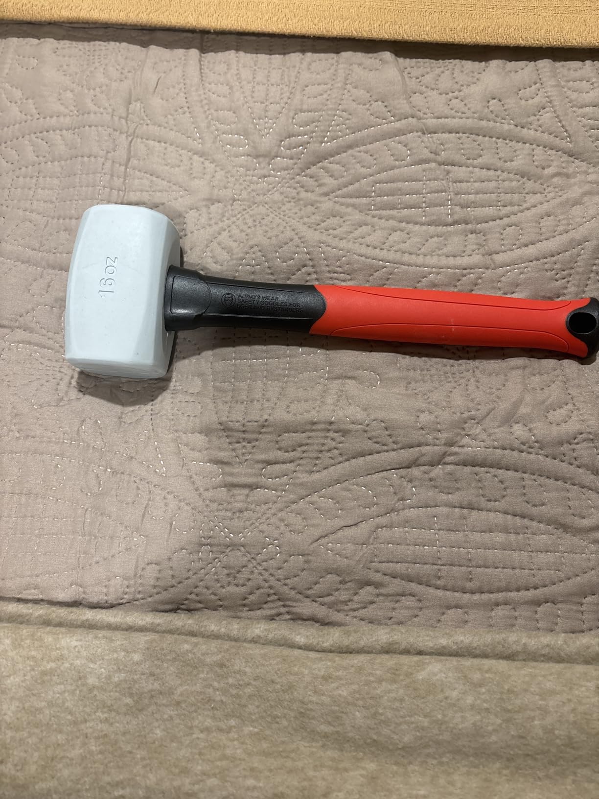 Goldblatt 16 oz. Low Recoil Double Face White Flooring Rubber Mallet Hammer for Paver Installation customer photo 2