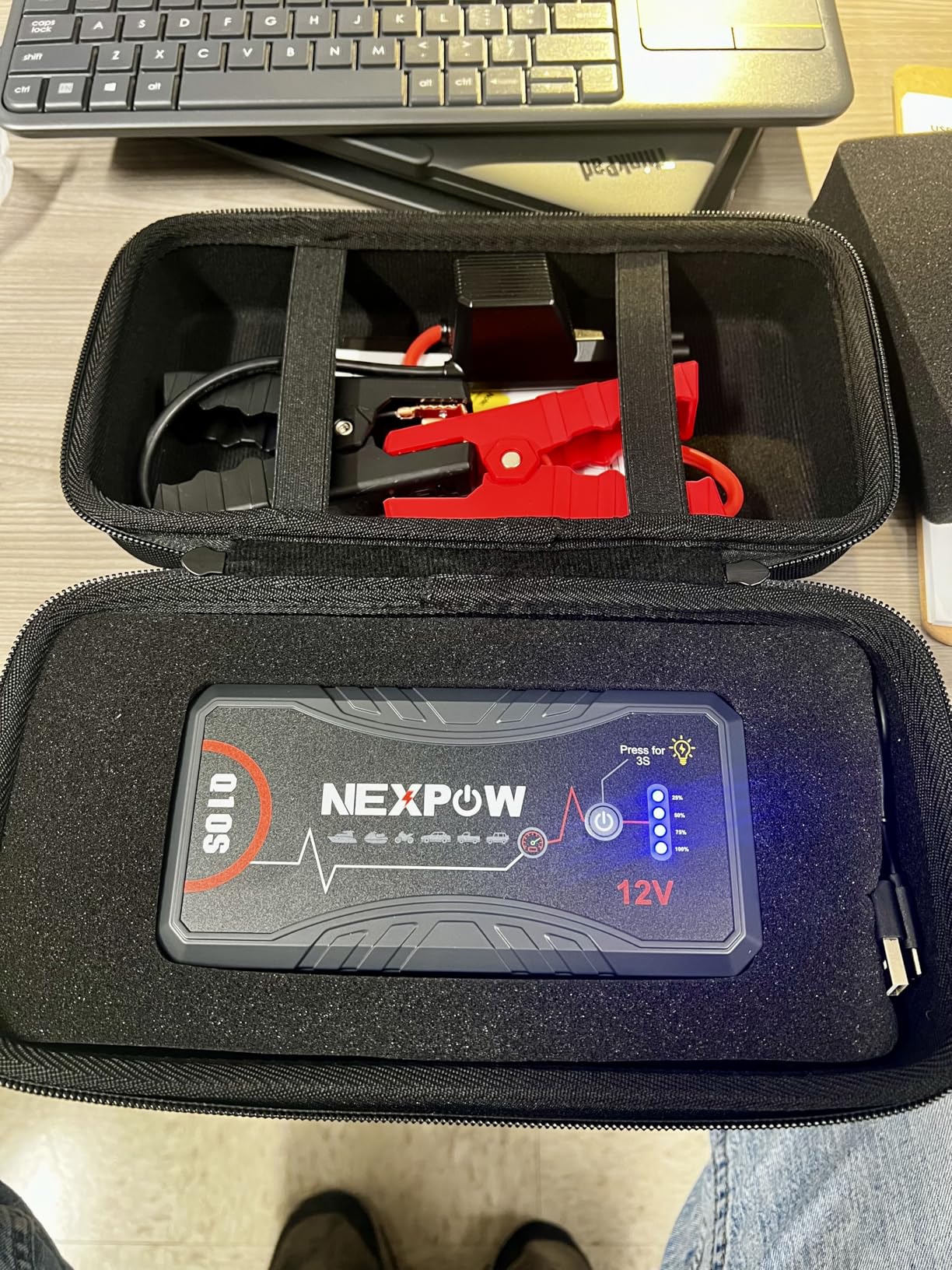 NEXPOW Car Jump Starter 2026 Upgraded Car Battery Jump Starter Pack | 3000A Peak for Up to 9.0L Gas and 7.0L Diesel Engine 12V Auto Battery starter Jumper Cables Portable Lithium Jump Box with USB 3.0 customer photo 2