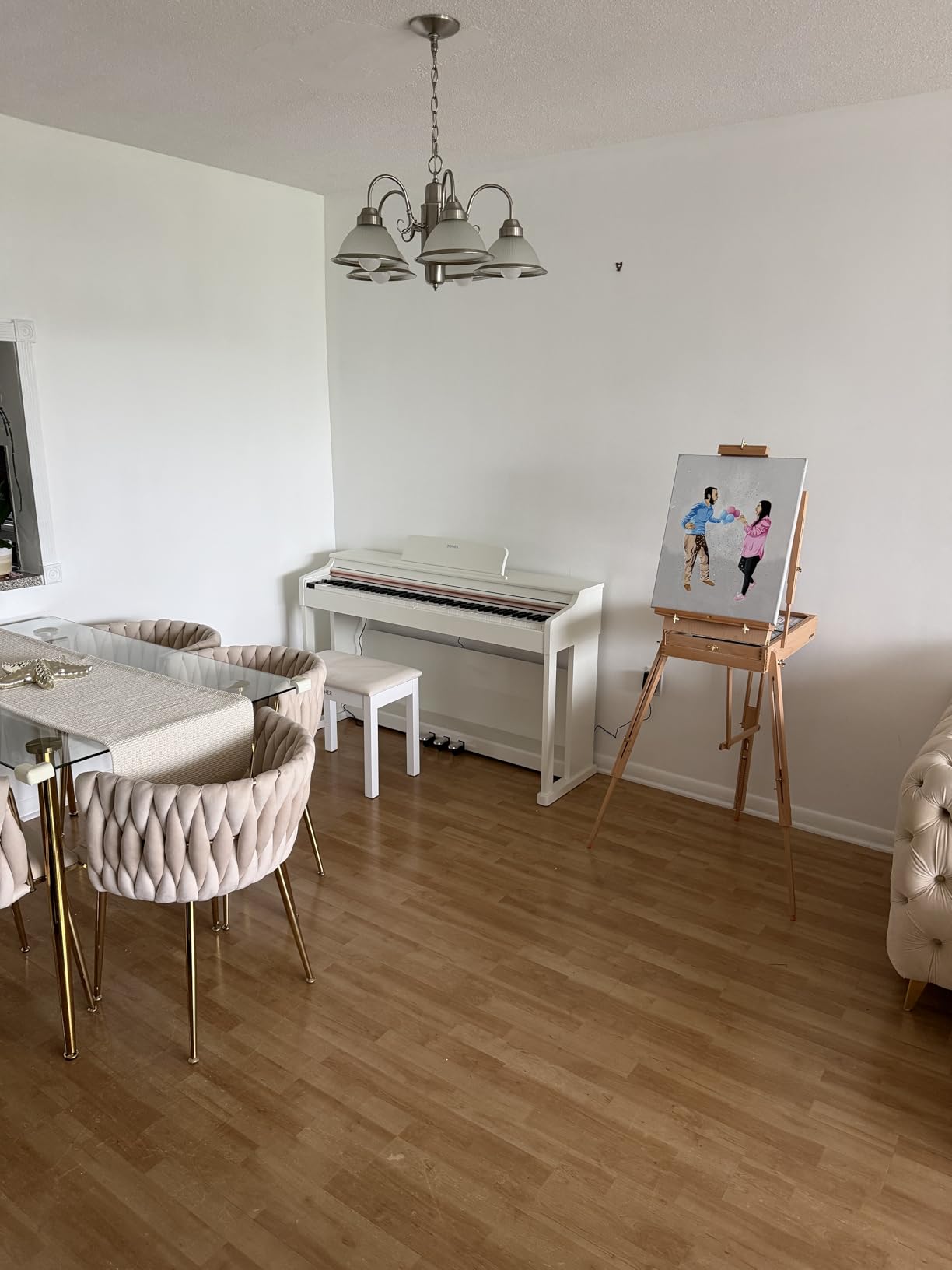 Donner DDP-100 88-Key Weighted Action Digital Piano, Beginner keyboard piano Bundle with Furniture Stand, Power Adapter, White customer photo 2